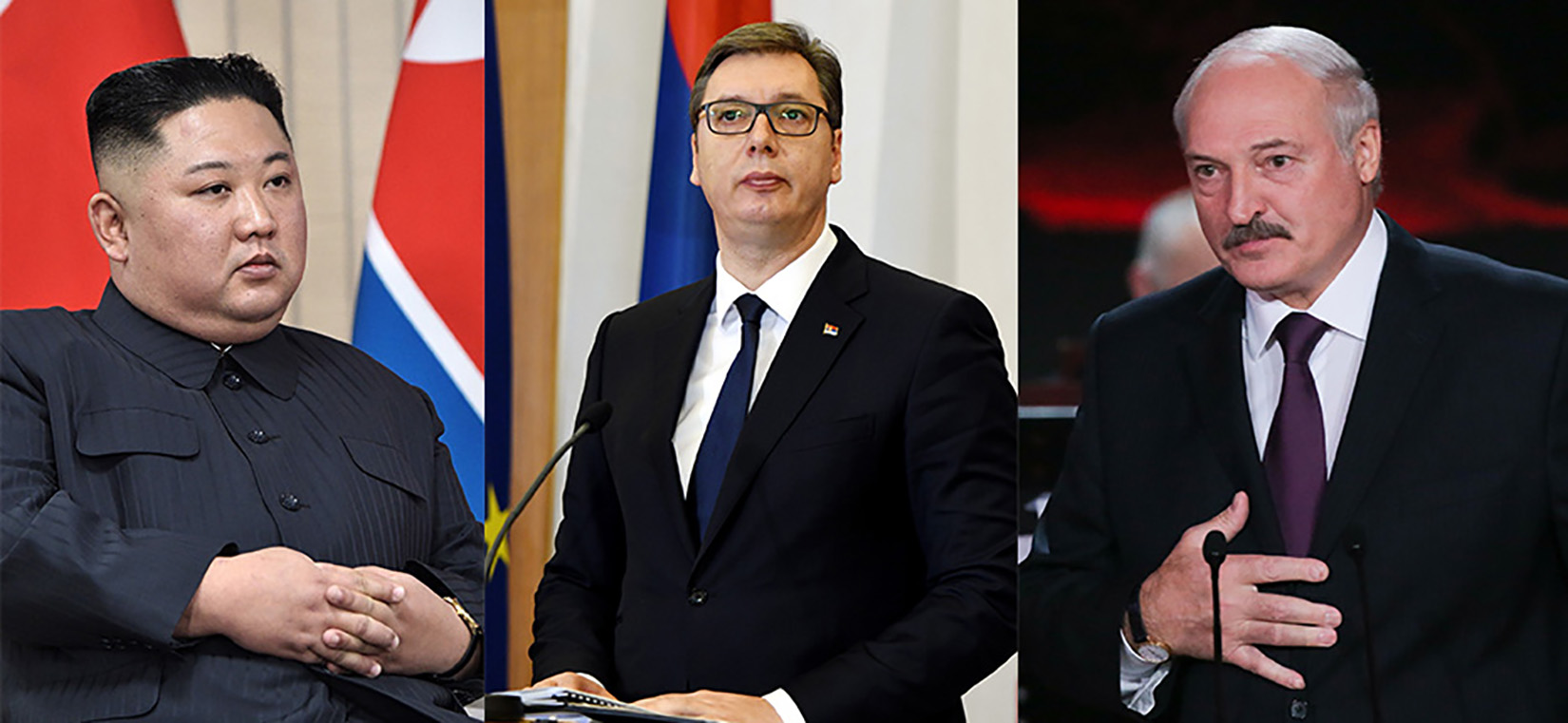 Kim Džong Un, Aleksandar Vučić, Aleksandar Lukašenko Foto: Alexei Nikolsky/TASS/AFP/AFP/Sergei Savostyanov/ TASS/ Profimedia