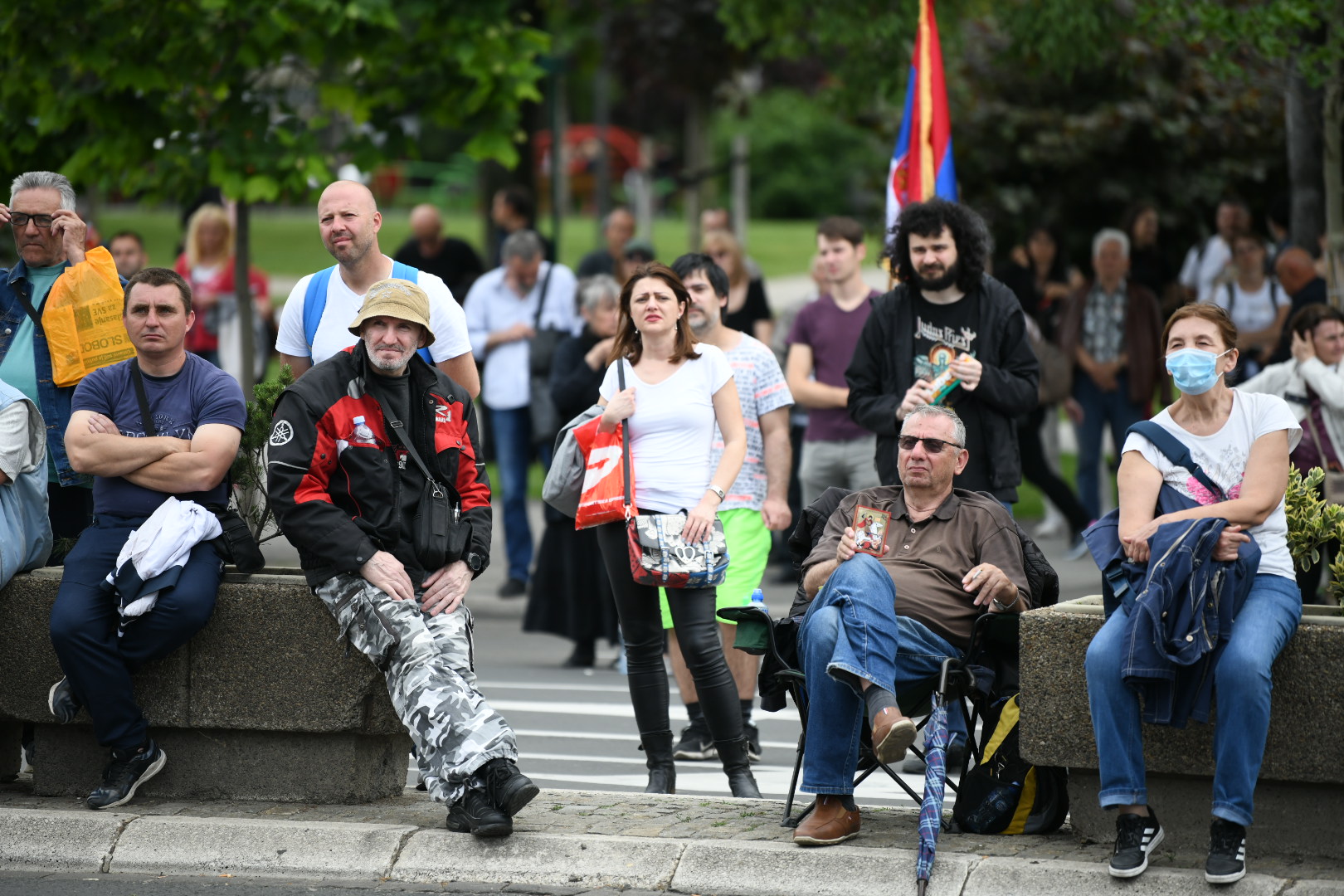Beograd 05.06.2020. Skup ispred Skupstine Srbije penzioneri protest Foto:Vesna Lalić/Nova.rs