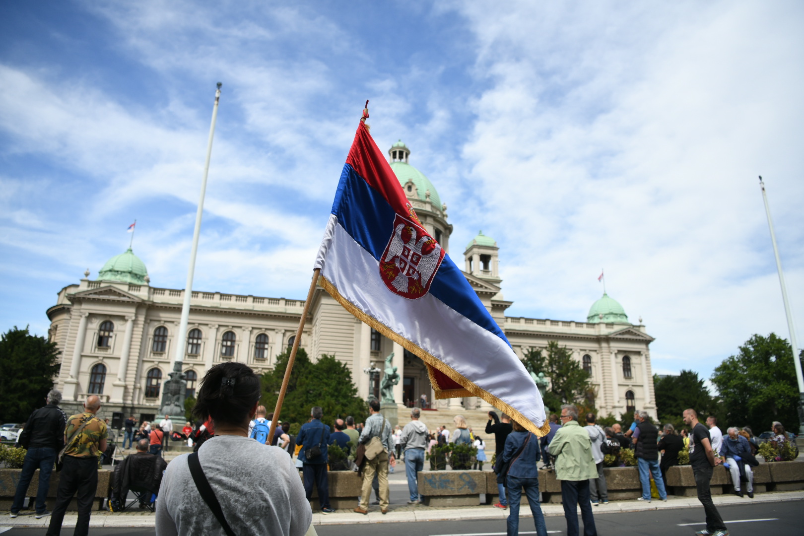 Beograd 05.06.2020. Skup ispred Skupstine Srbije penzioneri protest Foto:Vesna Lalić/Nova.rs