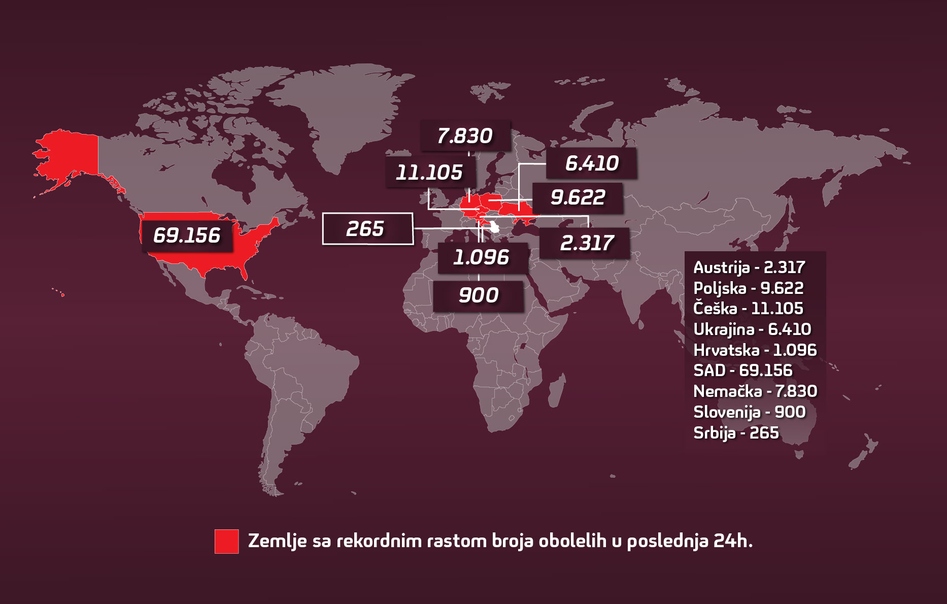 mapa koronavirus svet