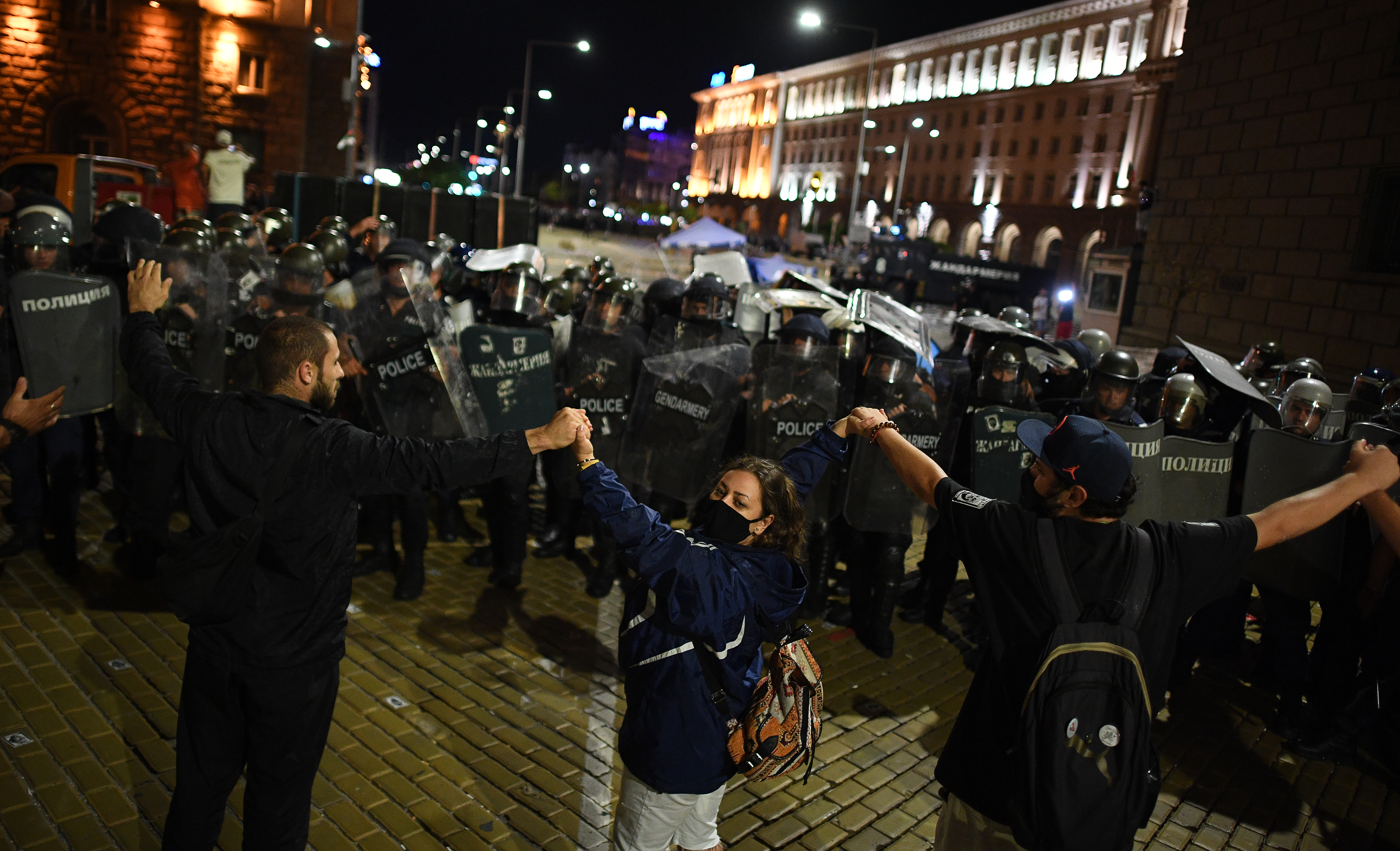 ?n anti-government protest in in Sofia
