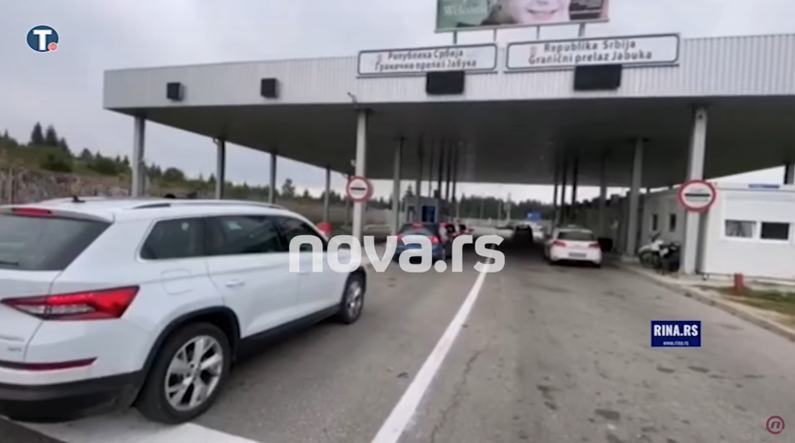 Granica, gužva, kolona Foto: Printscreen/TANJUG