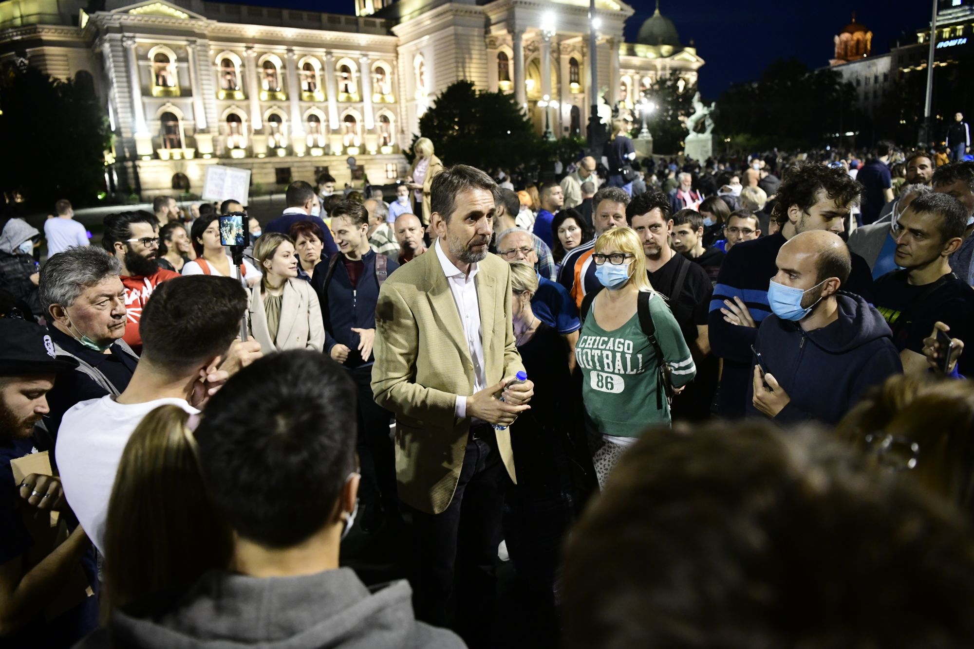 Beograd 12.07.2020. Saša Radulović Protest, demonstracije, šesti dan, 6 dan, Skupština Foto: Goran Srdanov/Nova.rs