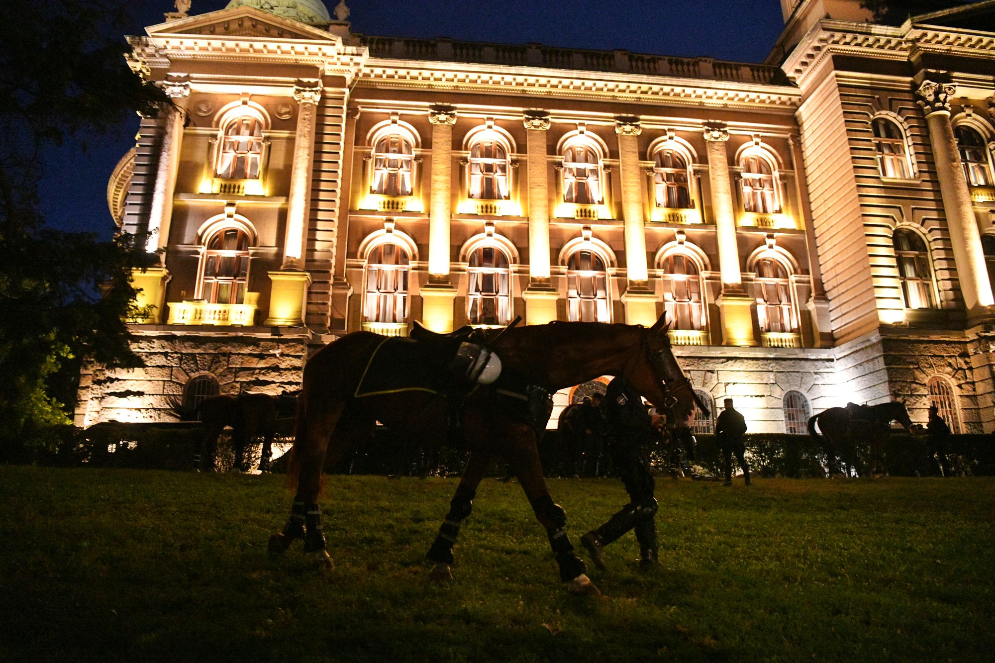 Beograd 12.07.2020. Protest, demonstracije, šesti dan, 6 dan, policija, konjica, Skupština Foto: Filip Krainčanić/Nova.rs