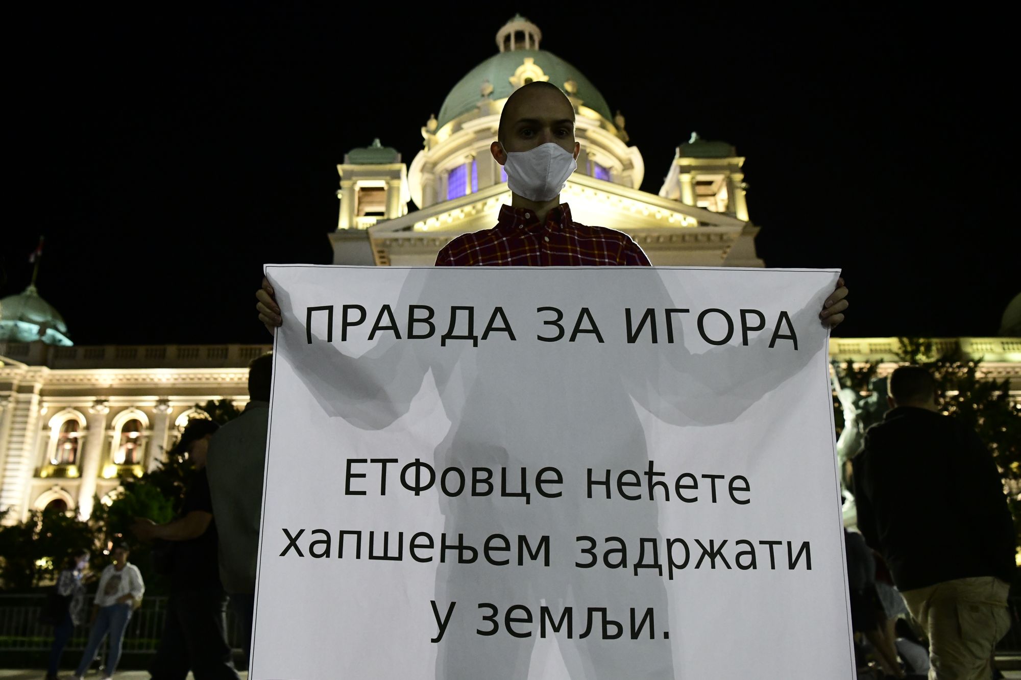 Beograd 13. jul 2020. Sedmi dan protesta ispred Skupstine Srbije Foto:Goran Srdanov/Nova.rs