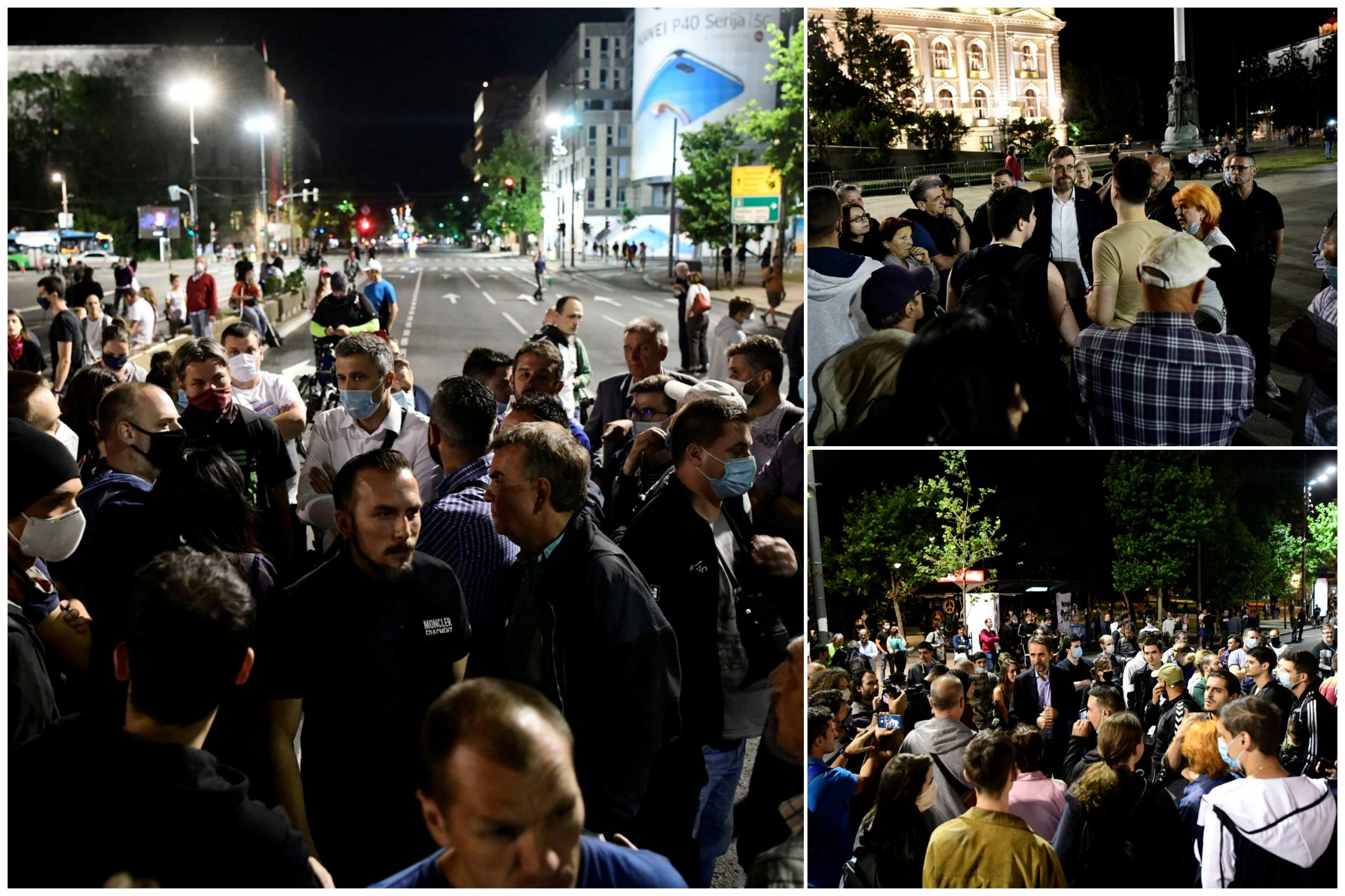 Beograd 13. jul 2020. Sedmi dan protesta ispred Skupstine Srbije Foto:Goran Srdanov/Nova.rs