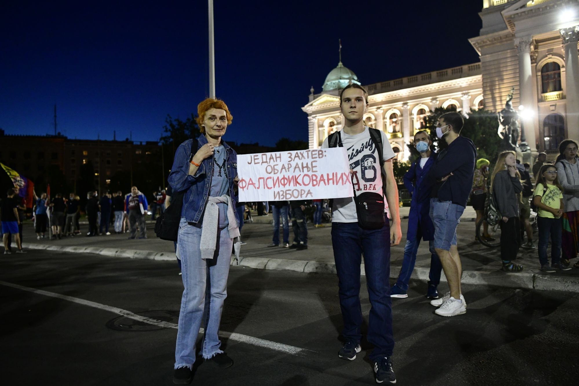 Beograd 13. jul 2020. Sedmi dan protesta ispred Skupstine Srbije Foto:Goran Srdanov/Nova.rs