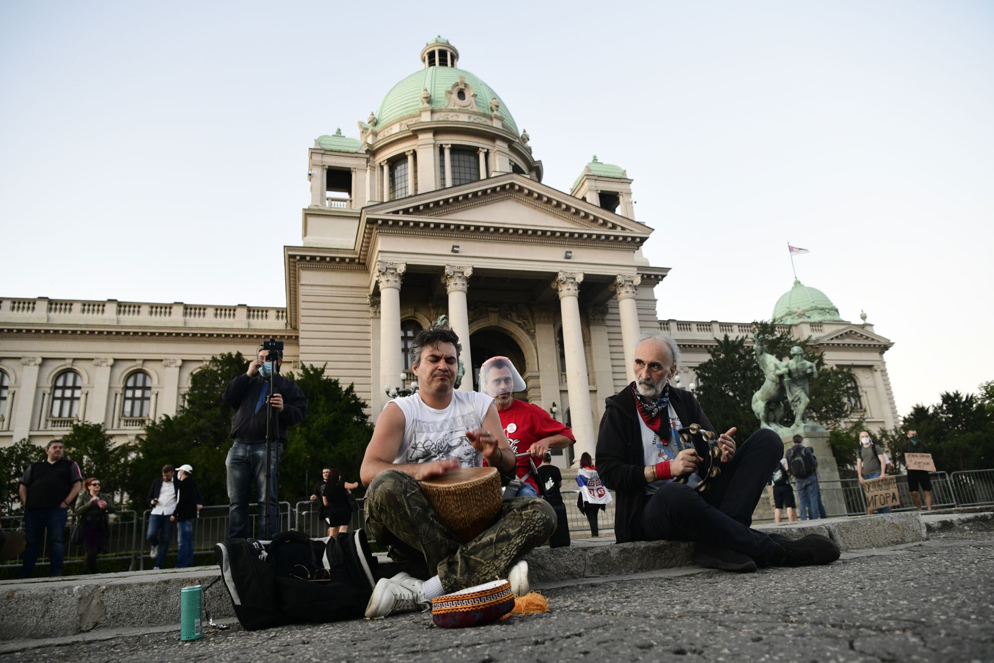 Beograd 13. jul 2020. Sedmi dan protesta ispred Skupstine Srbije Foto:Goran Srdanov/Nova.rs