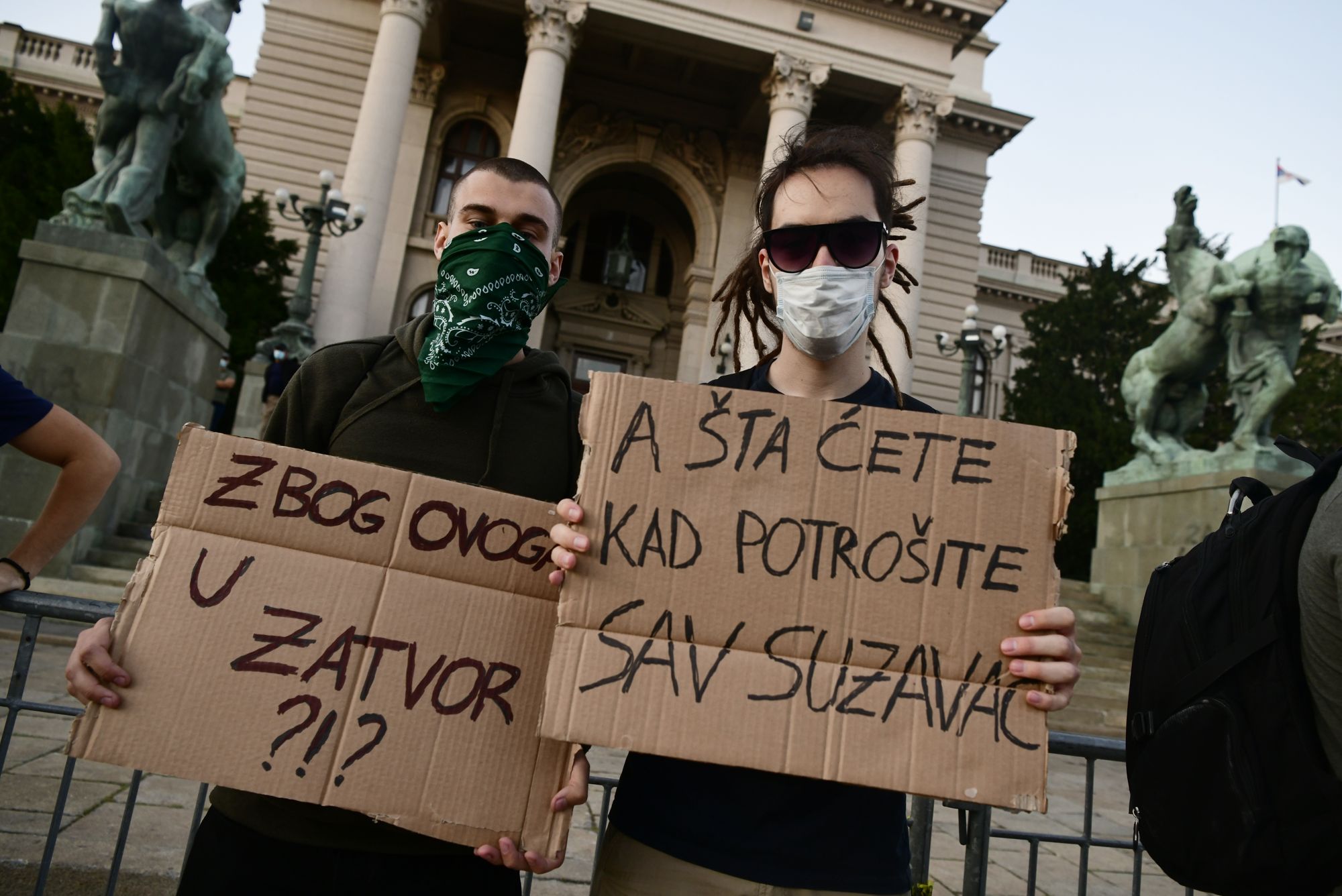 Beograd 13. jul 2020. Sedmi dan protesta ispred Skupstine Srbije Foto:Goran Srdanov/Nova.rs