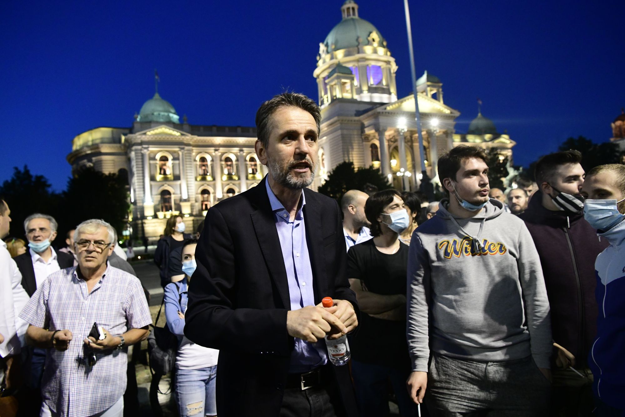 Beograd 13. jul 2020. Sedmi dan protesta ispred Skupstine Srbije Foto:Goran Srdanov/Nova.rs