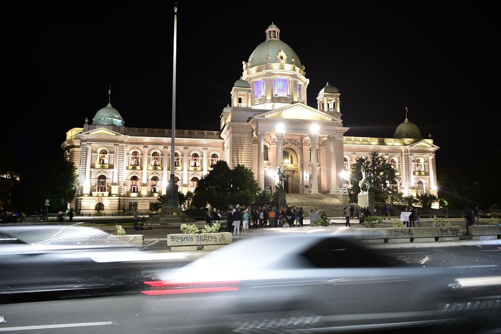 Beograd 13. jul 2020. Sedmi dan protesta ispred Skupstine Srbije Foto:Goran Srdanov/Nova.rs