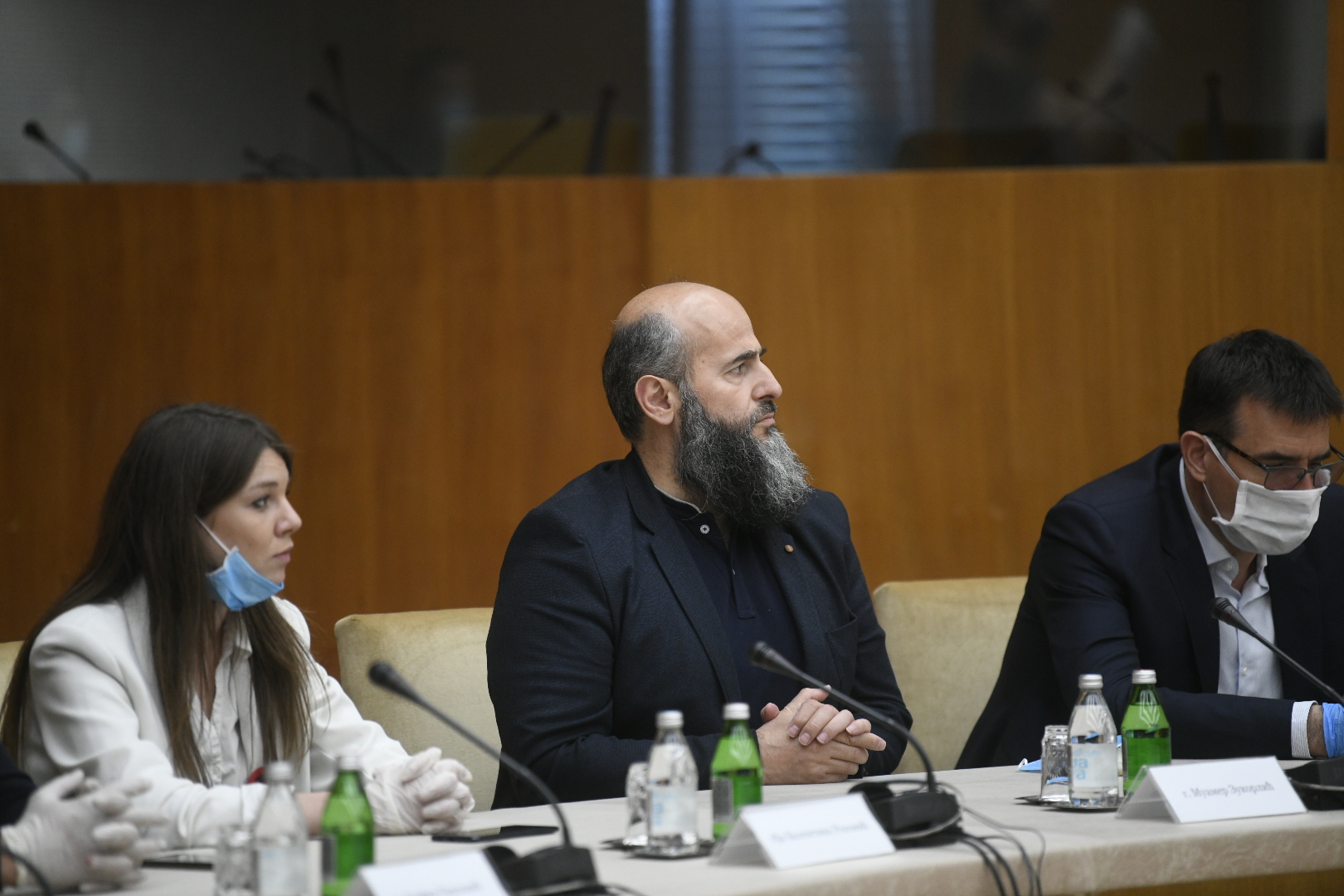 Beograd, 4.5.2020. Palata Srbija, Predsedništvo, konferencija za štampu, Valentina Reković, Muamer Zukorlić, Marko Ðurišić Foto: Nemanja Jovanović/Nova.rs