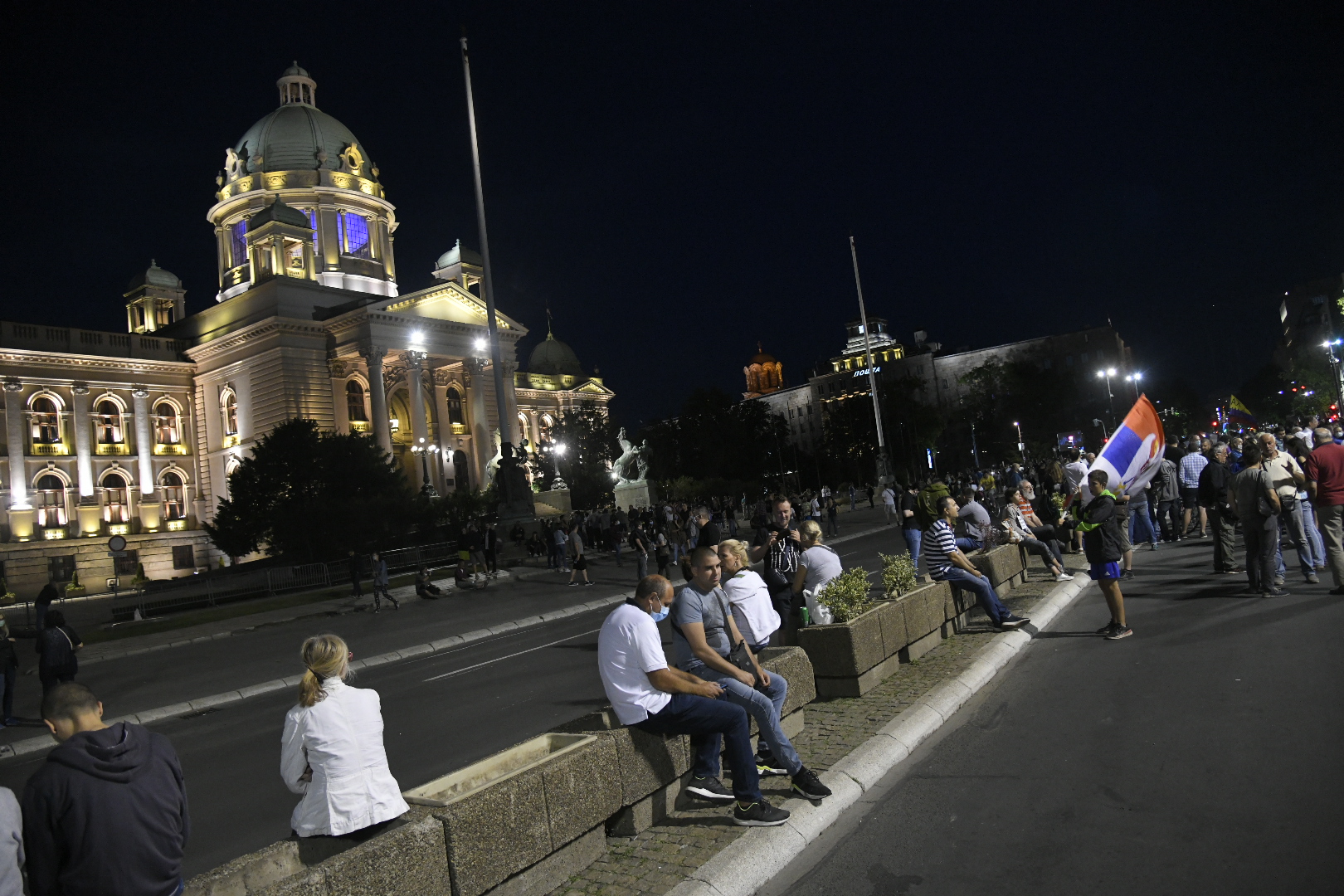 Beograd 14. jul 2020. Protest ispred Skupstine Srbije osmi dan Foto:Nemanja Jovanović/Nova.rs