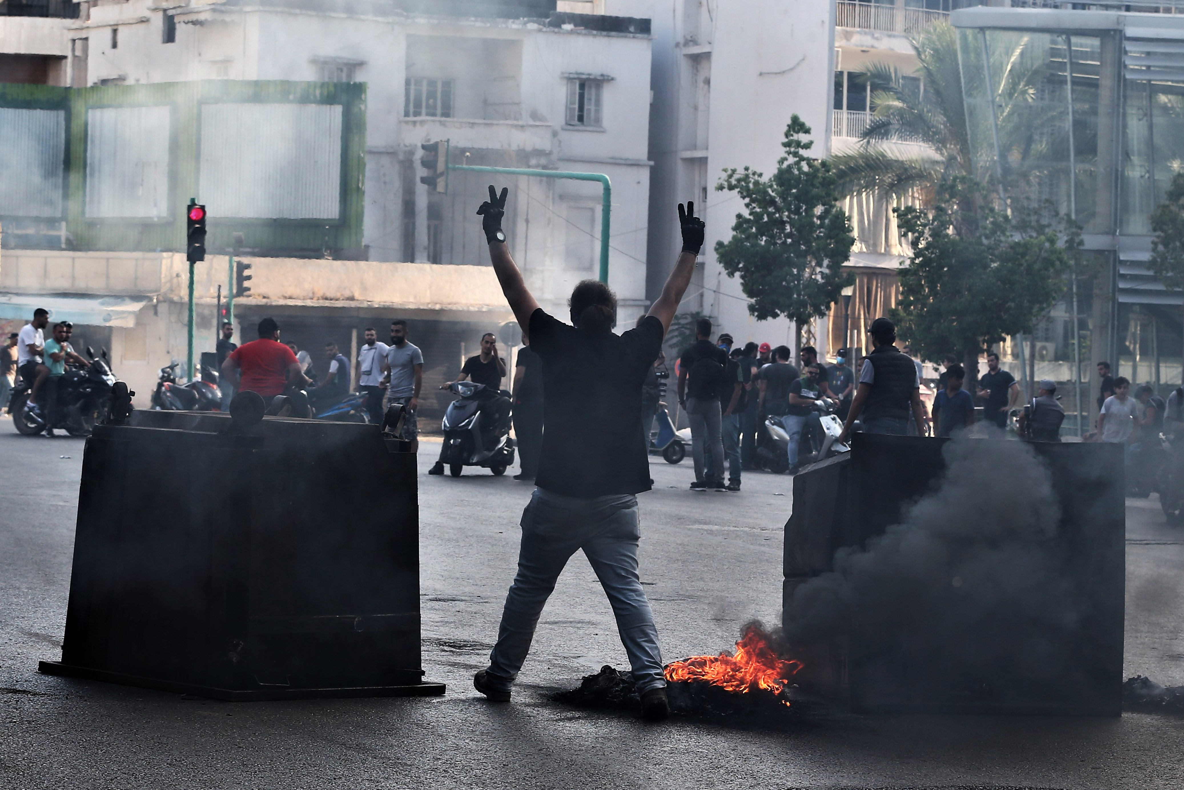 Anti-Government protestors in Beirut