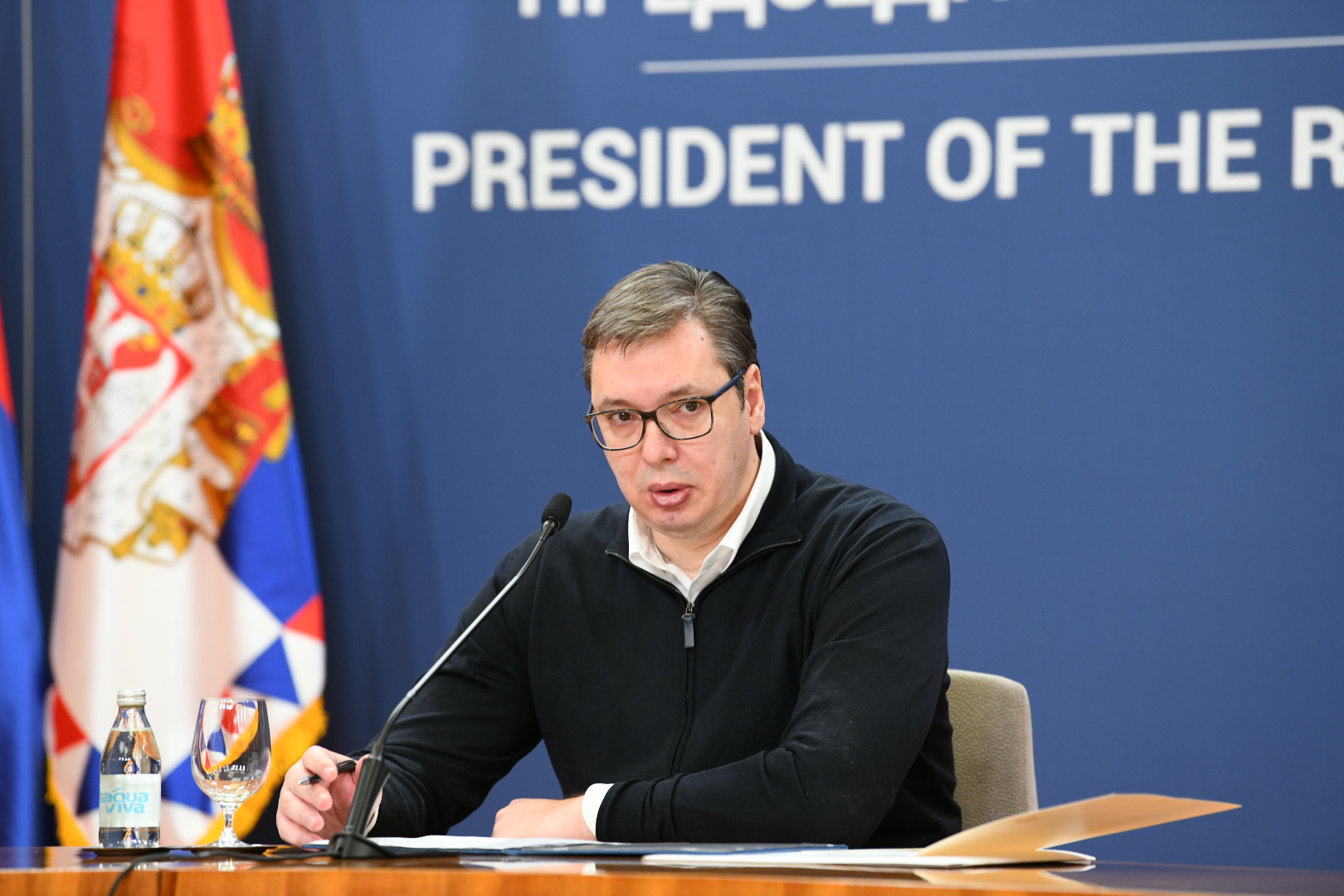 Beograd 19.03.2020. Aleksandar Vučić, obraćanje, konferencija za novinare, palat Srbija, koronavirus, vanredno stanje Foto: Vesna Lalić/Nova.rs