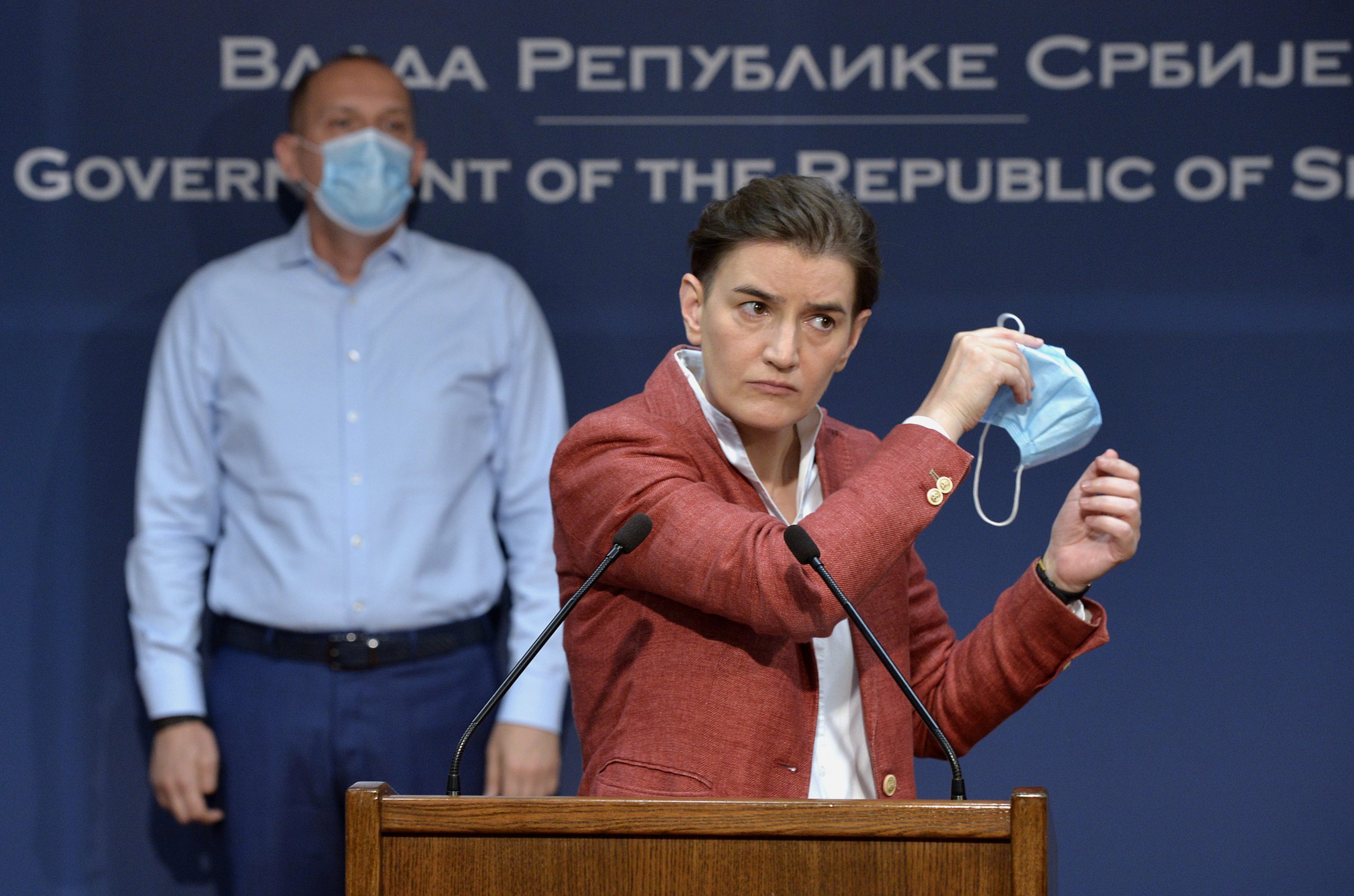 Beograd, 10. jula 2020 - U poslednjih 24 sata u Srbiji je preminulo 18 osoba od virusa korona, a novozarazenih je 386, izjavila je premijerka Ana Brnabic i istakla da je danas, najgori dan od pocetka borbe protiv Kovida 19. FOTO TANJUG/ RADE PRELIC/bs