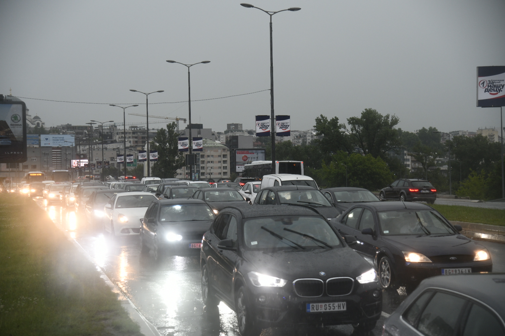 Beograd 10.06.2020. Autkomanda, gužva, nevreme, kiša, saobraćaj Foto: Nemanja Jovanović/Nova.rs