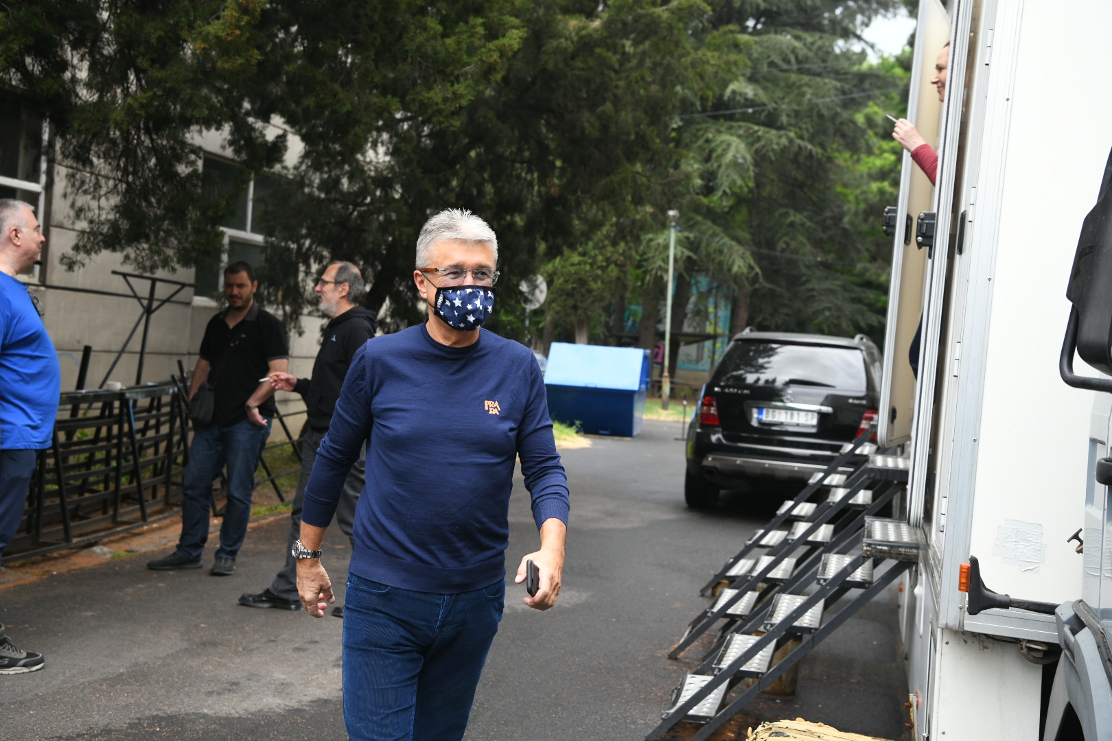 Beograd 17.05.2020. Saša Popović, snimanje emisije Zvezde Granda, Grand produkcija, dolazak u studio Foto: Vesna Lalić/Nova.rs