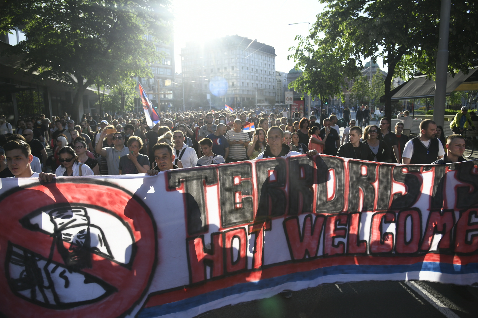 Beograd 09.05.2020. Protest ultradesničara, desničari, pokret Svetlo Foto: Nemanja Jovanović/Nova.rs