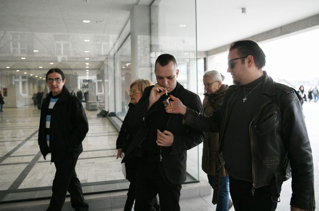 Beograd 27.02.2020. Vladimir Marjanović, Zoran Marjanović, osumljičen za ubistvo žene, supruge, pevačice Jelene Marjanović. Miloš Marjanović, brat Zorana Marjanovića. Porodica Marjanović, suđenje, Palata pravde Foto: Filip Krainčanić/Nova.rs
