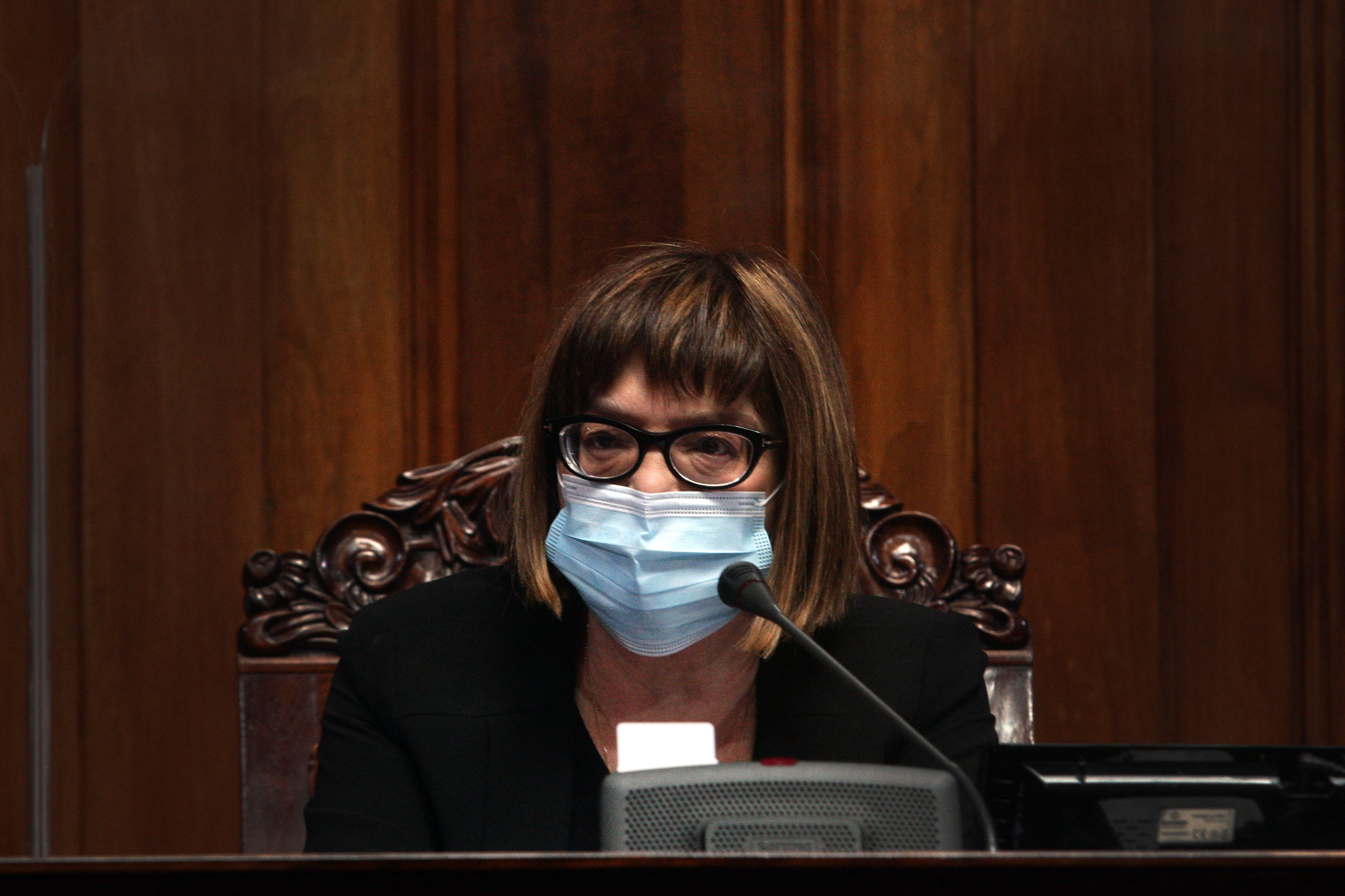 Beograd, 10. maja 2020 - Predsednica Skupstine Srbije Maja Gojkovic. Nastavak sednice Skupstine Srbije. FOTO TANJUG/ TARA RADOVANOVIC/bs