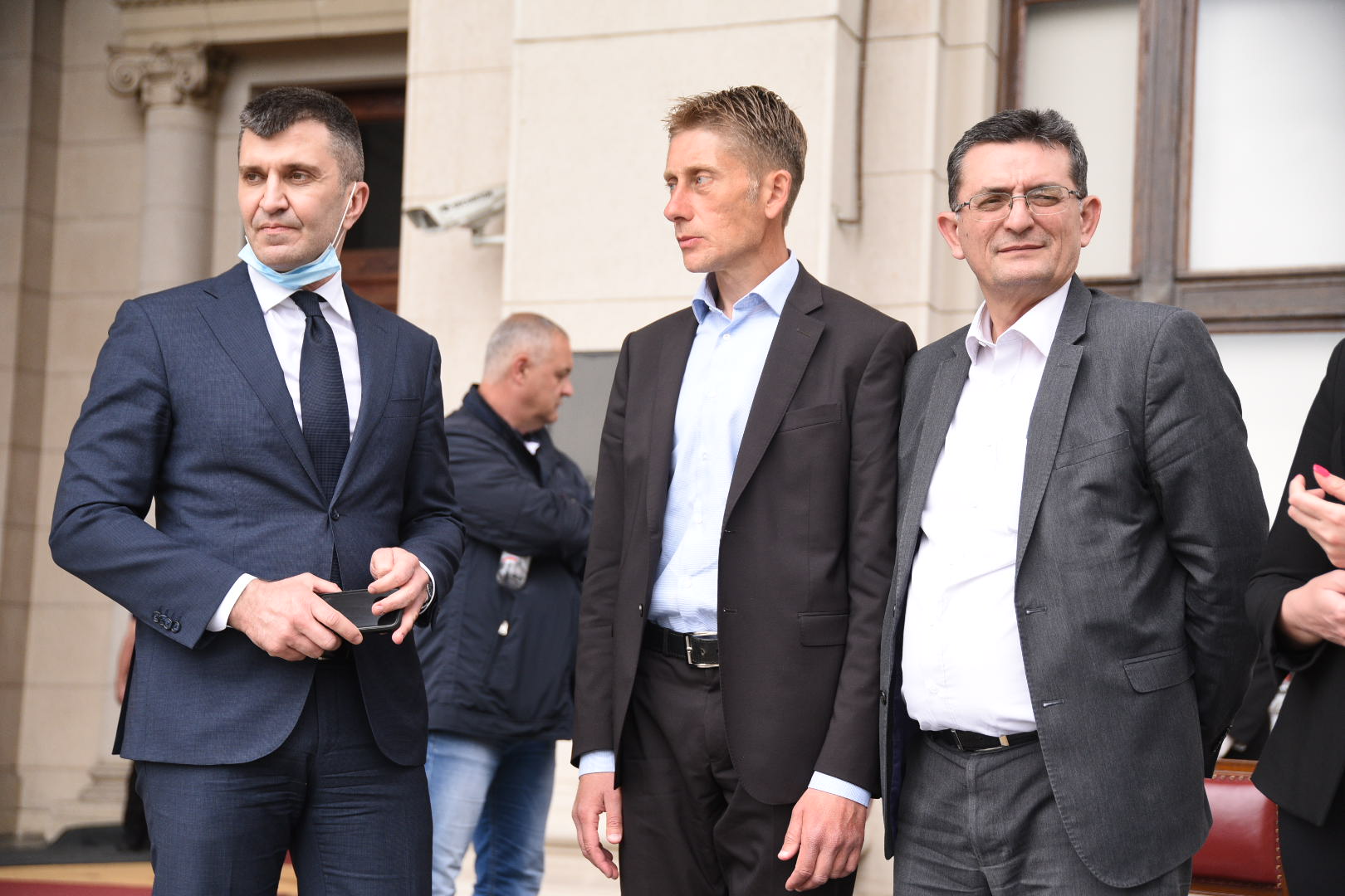 Beograd 11.05.2020. Zoran Đorđević obilazi štrajkače, Aleksandar Martinović jedan od štrajkača, Veroljub Arsić, Štrajk glađu dan drugi, članovi opozicije i članovi vladajuce partije stupili su juče u štrajk glađu Foto:Dragan Mujan/Nova.rs