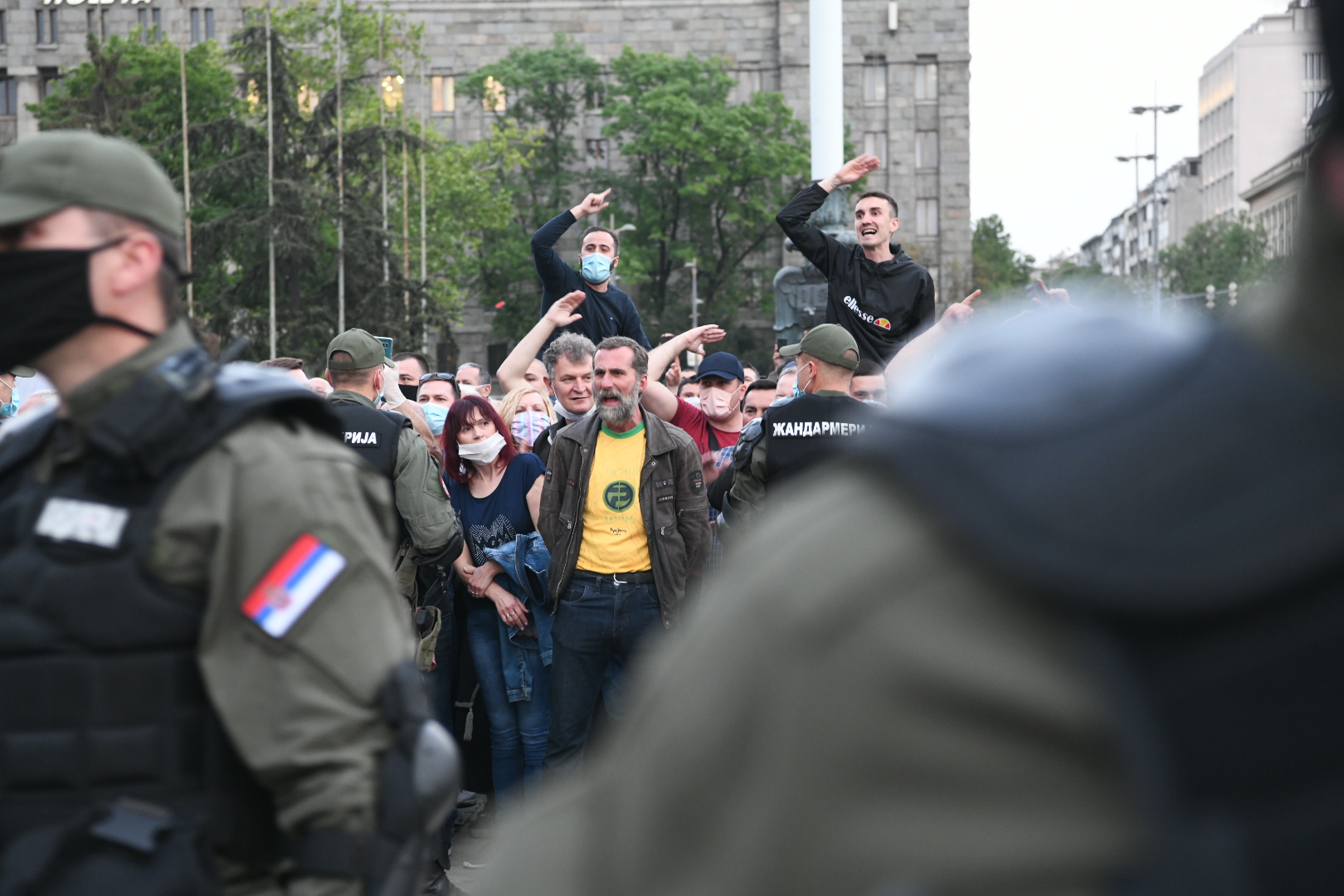 Beograd 11.05.2020. Protest ispred Skupštine Srbije opozicija i vlast, žandarmerija protest Foto:Vesna Lalić/Nova.rs