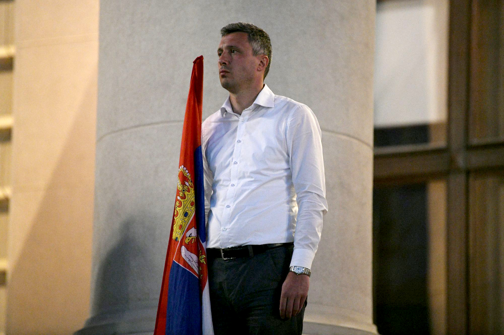 Beograd 11.05.2020. Boško Obradović, Protest ispred Skupštine Srbije opozicija i vlast, žandarmerija protest Foto:Filip Krainčanić/Nova.rs