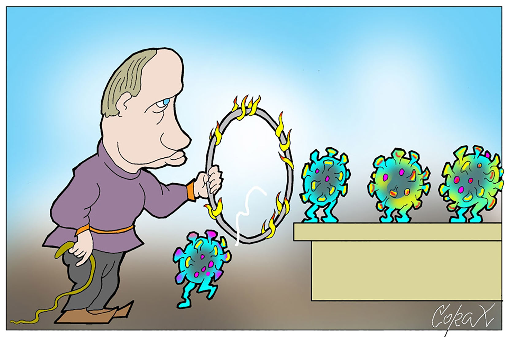 Koraks, Corax, karikatura Foto: Corax za Medija Centar Beograd