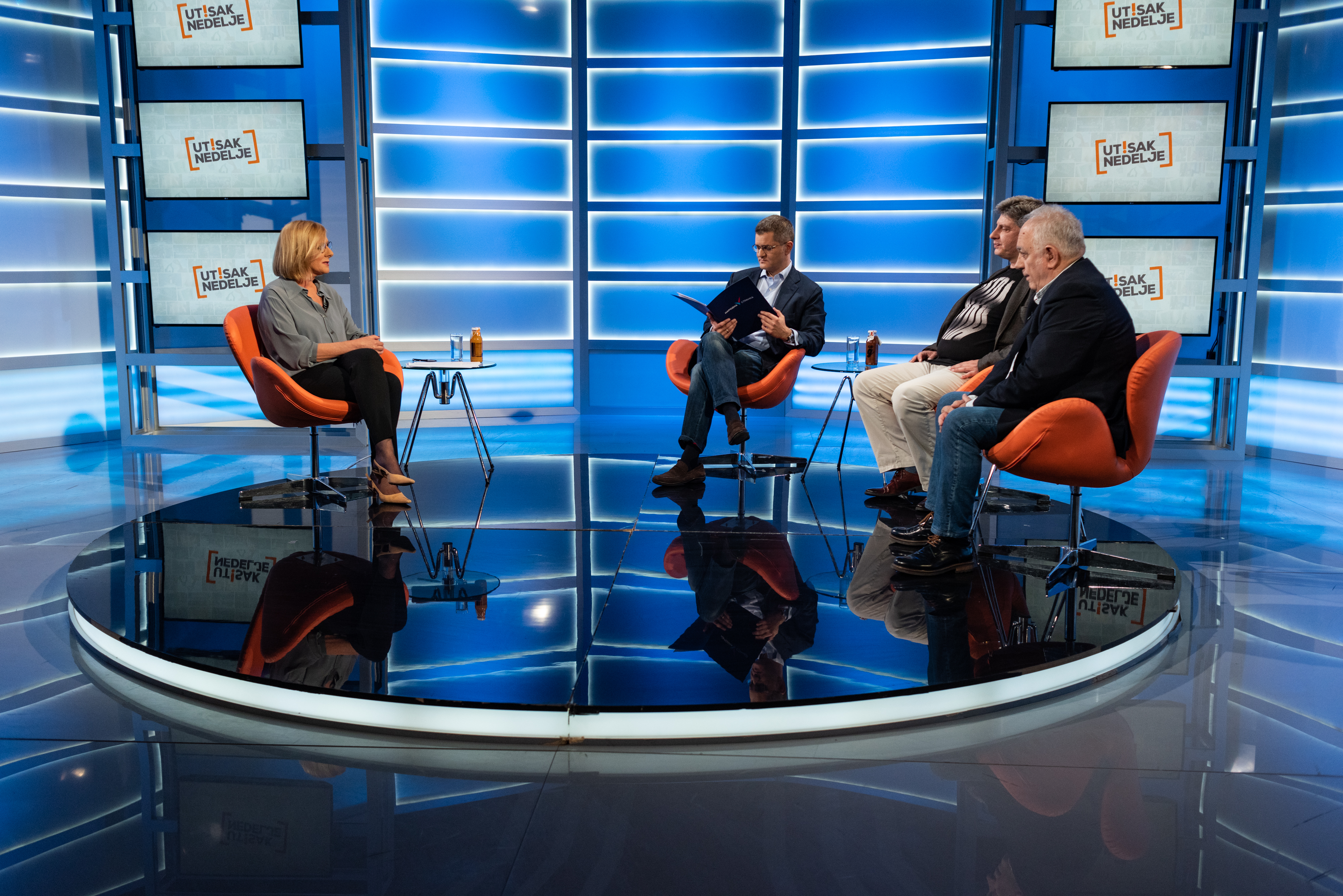 17.05.2020. Utisak nedelje, Predsednik Narodne stranke Vuk Jeremić, akademik Dušan Teodorović i novinar Nikola Tomić