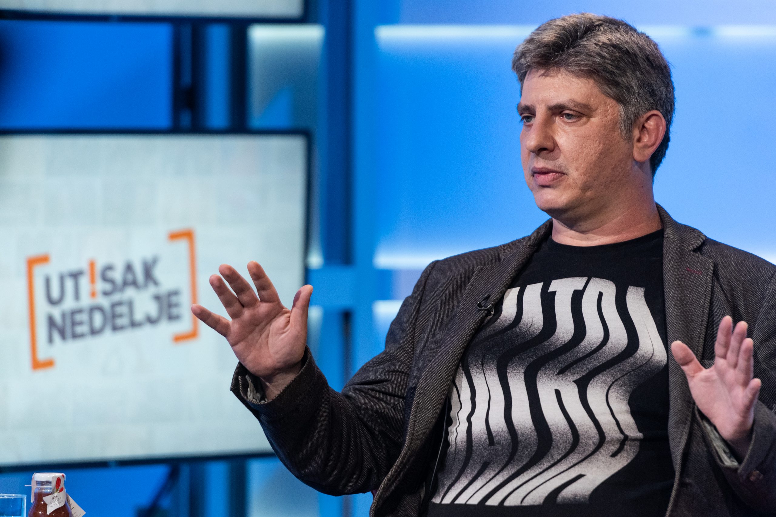 17.05.2020. Utisak nedelje, Predsednik Narodne stranke Vuk Jeremić, akademik Dušan Teodorović i novinar Nikola Tomić