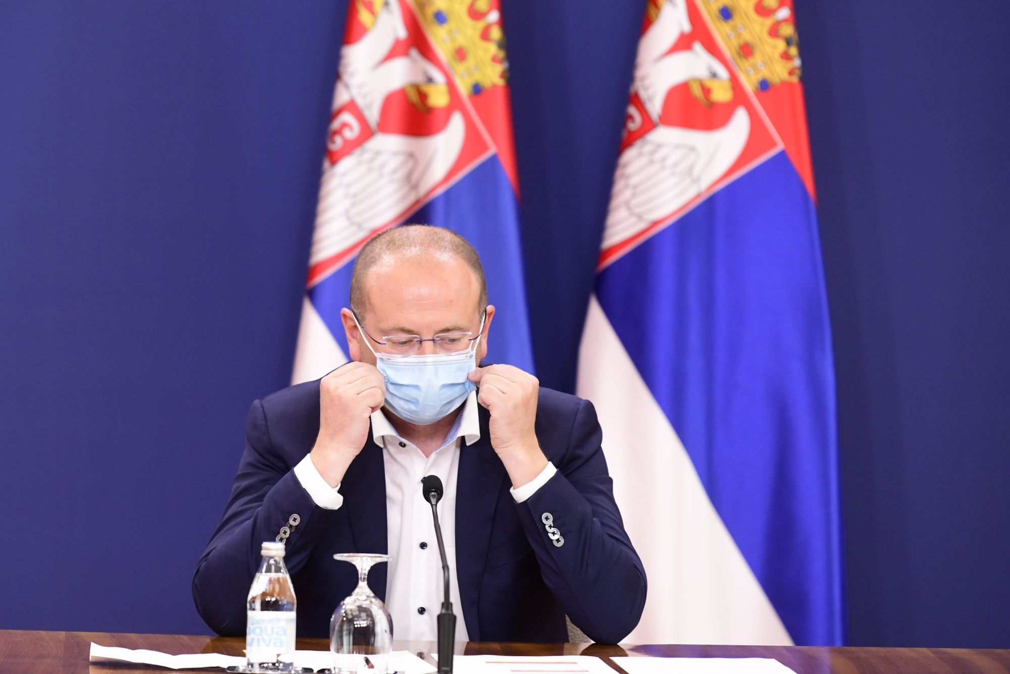 Beograd 24.07.2020. Konferencija za novinare, KZN, KZŠ, Krizni štab, koronavirus, Verica Jovanovic, direktor Batuta, dr Zoran Gojković, pokrajinski sekretar za zdravstvo Foto: Goran Srdanov/Nova.rs