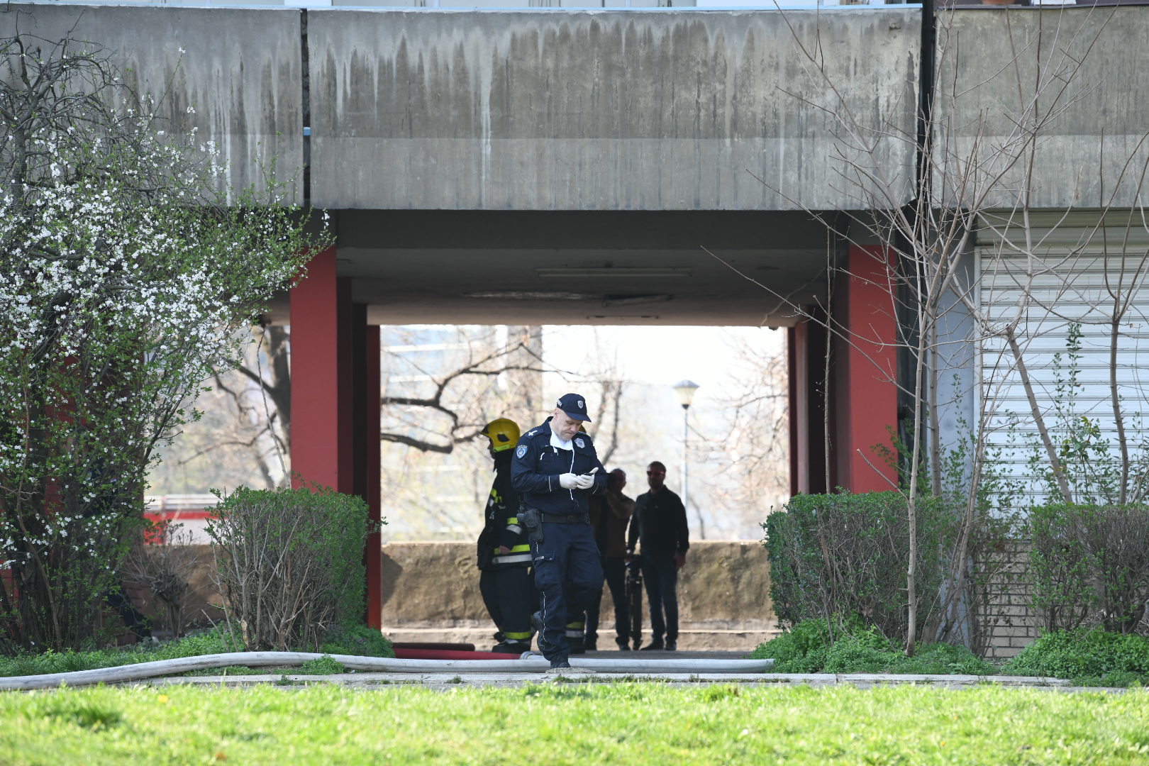 21.03.2020. Novi Beograd, požar, vatrosgasci, policija Foto: Vesna Lalić/Nova.rs