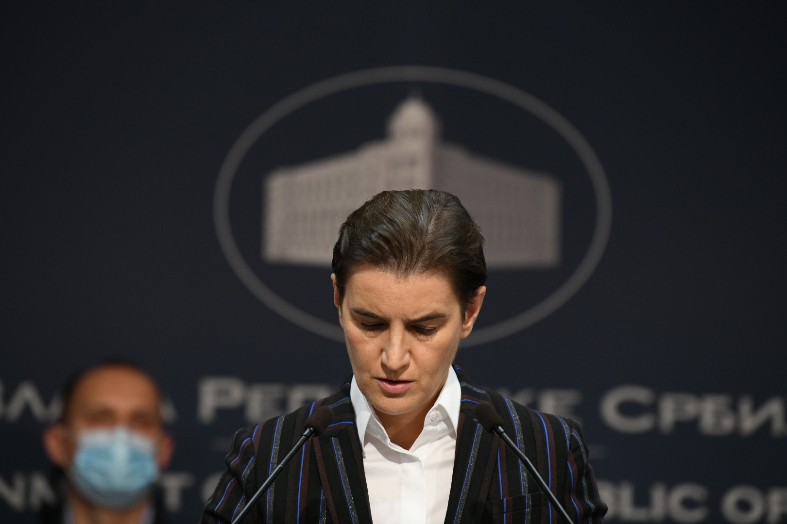 Beograd 15. novembar 2020. Ana Brnabic, Vanredna sednica Vlade Srbije, zasedanje ministara povodom donosenja novih mera za suzbijanje sirenja pandemije koronavirusa Foto:Vesna Lalić/Nova.rs