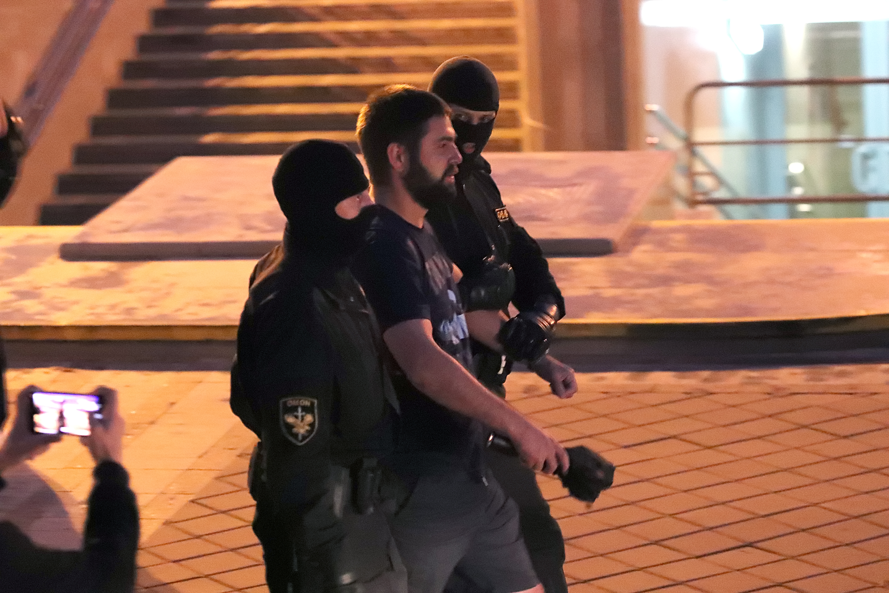 A protest rally against the results of the presidential elections, in Minsk