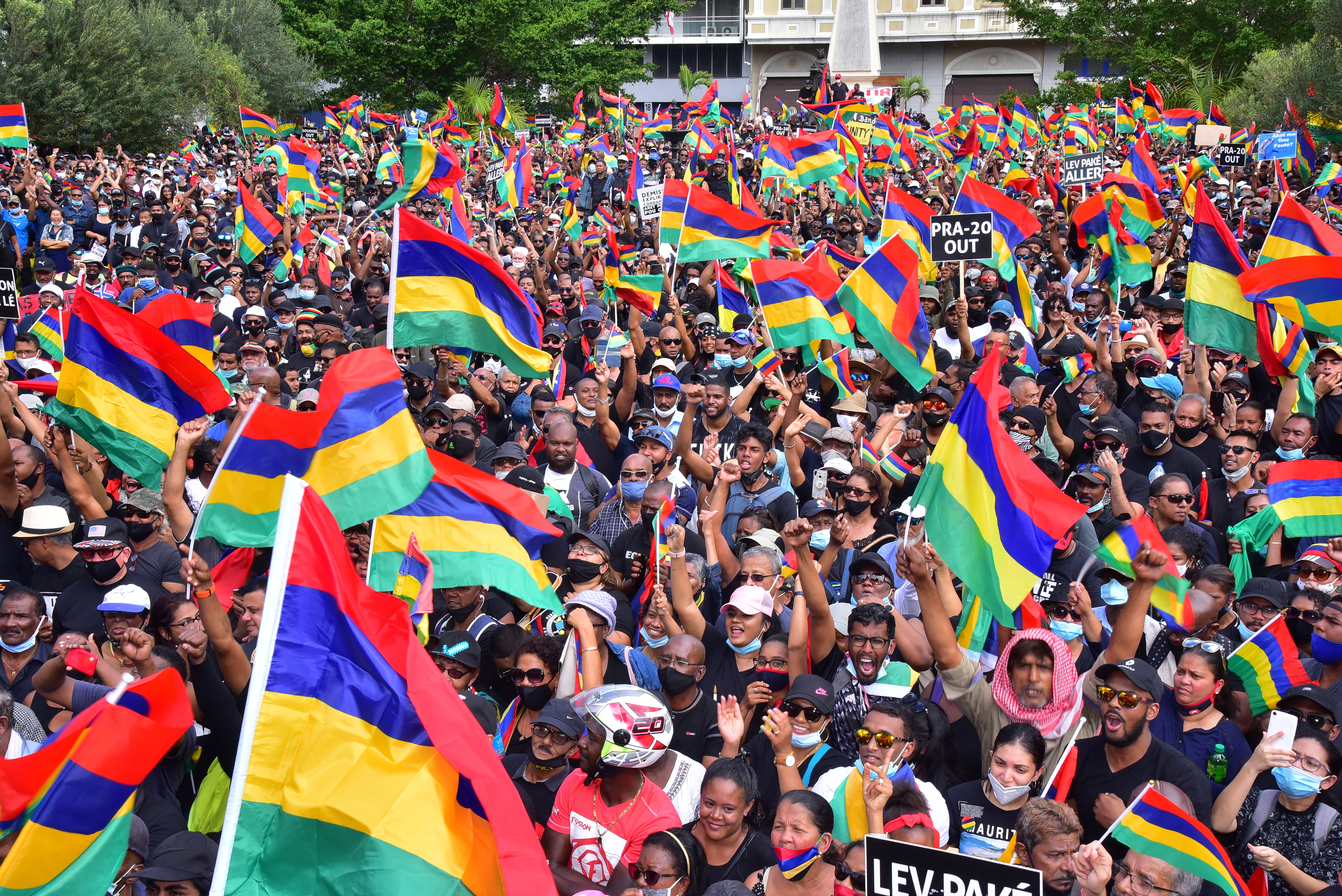 Mauritius Oil Spill Protest
