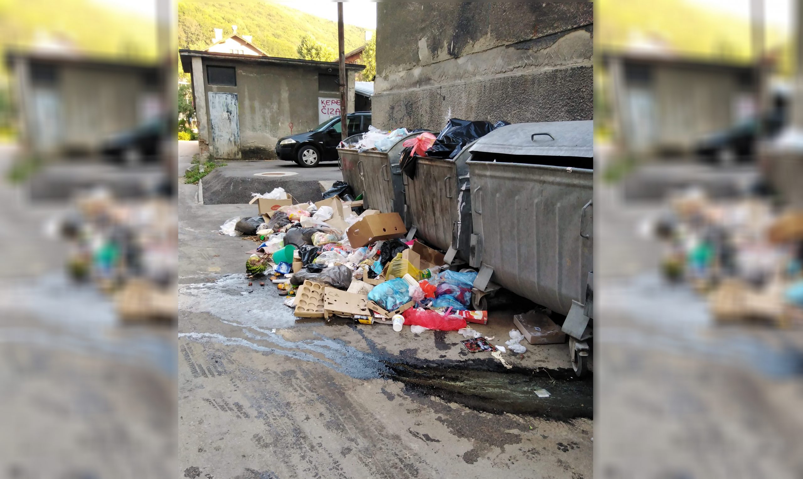 majdanpek  03.08.2020 u Majdanpeku kontejneri puni od petka