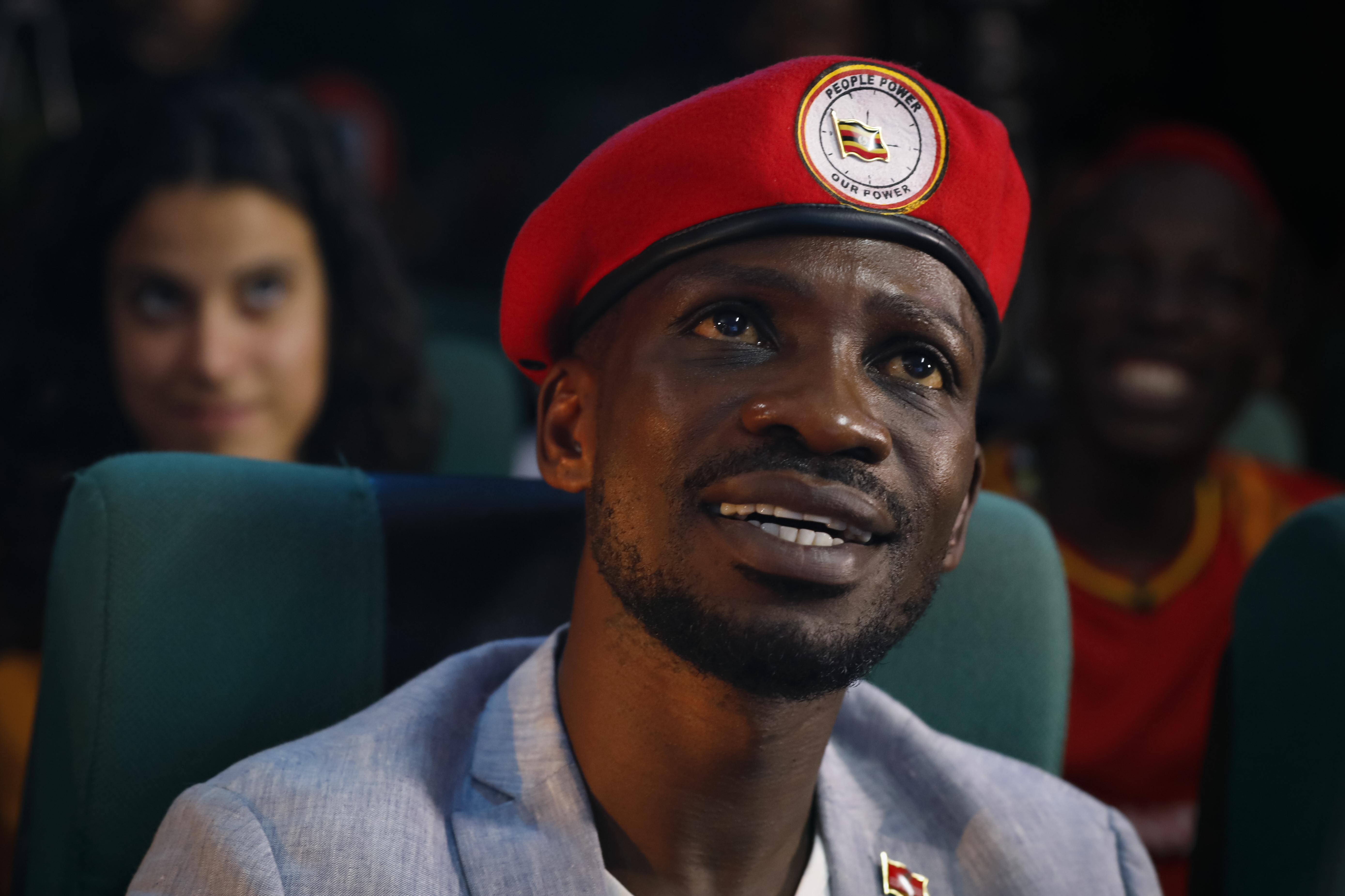 Ugandan musician-turned-MP Bobi Wine speaks in Nairobi