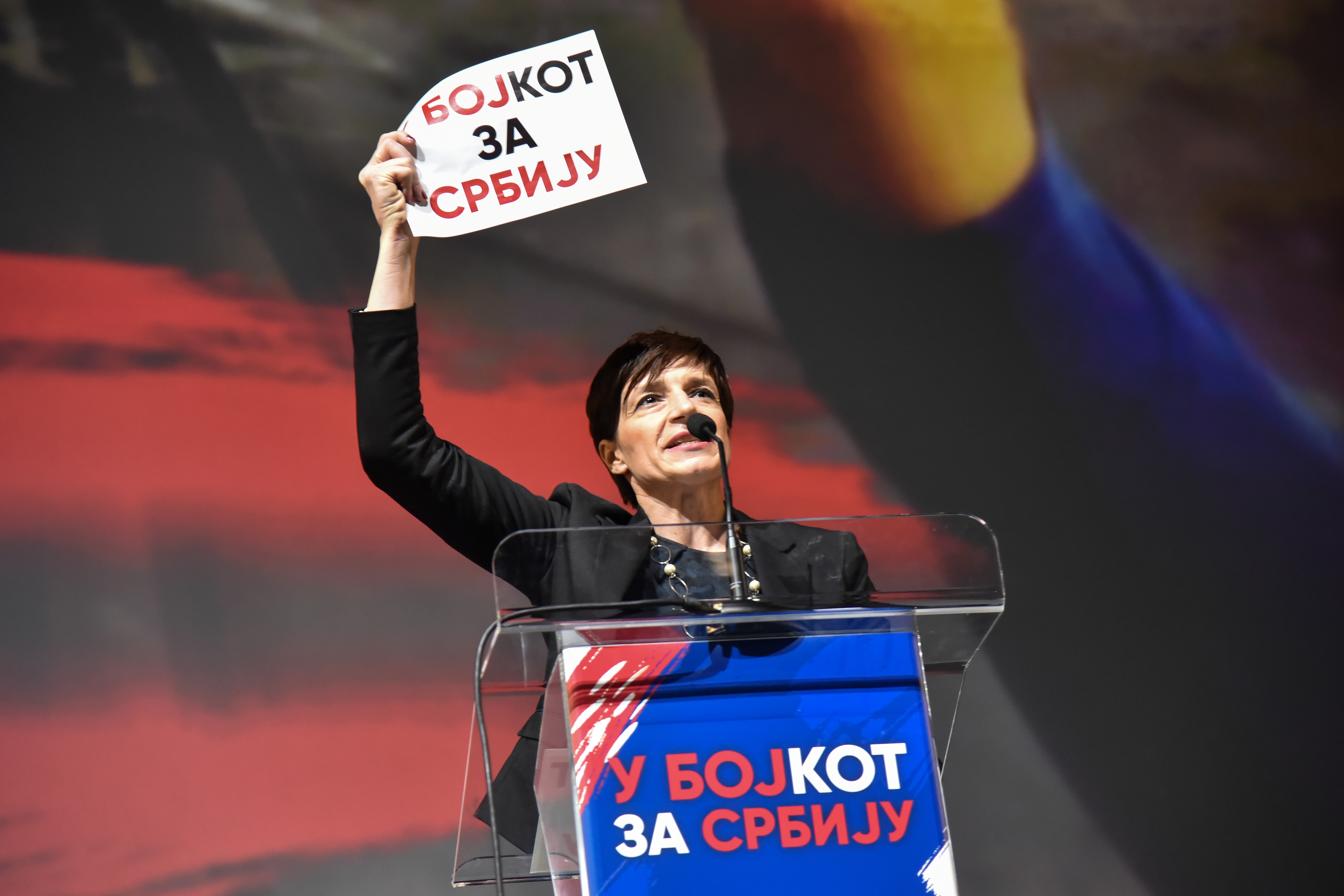 Beograd 01.02.2020. Prvi zajednički skup dela opozicije pod nazivom BOJKOT 2020 u Kombank dvorani U bojkot za Srbiju, Dragana Rakić Foto: Nemanja Jovanović / Nova.rs