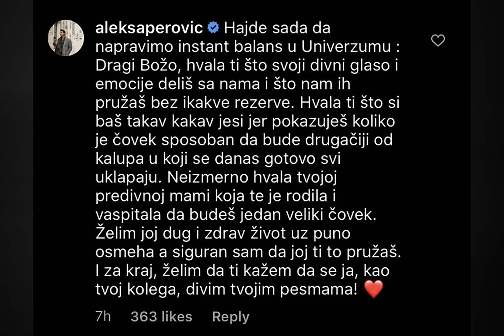 Komenta, Božo Vrećo, instagram Foto: Instagram/aleksaperovic