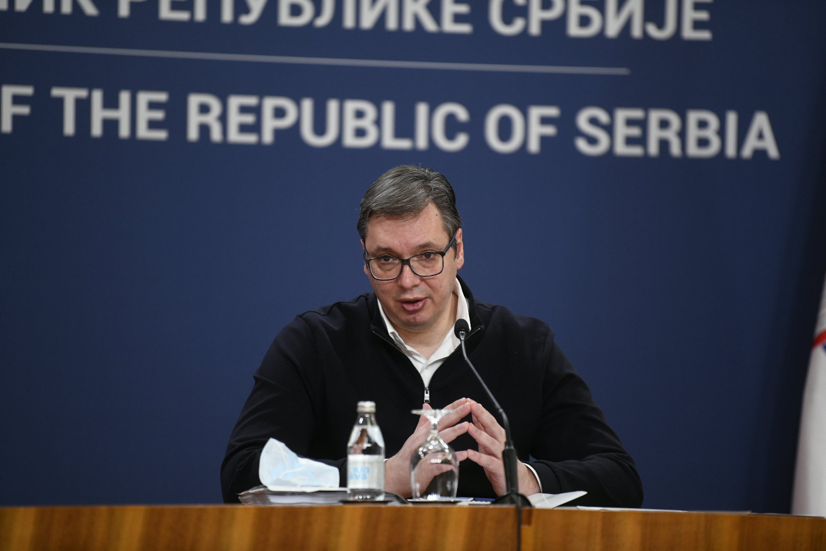 Beograd 02.04.2020. Aleksandar Vučić obraćanje nakon sednice Kriznog štaba u Palati Srbija Foto:Nemanja Jovanović/Nova.rs