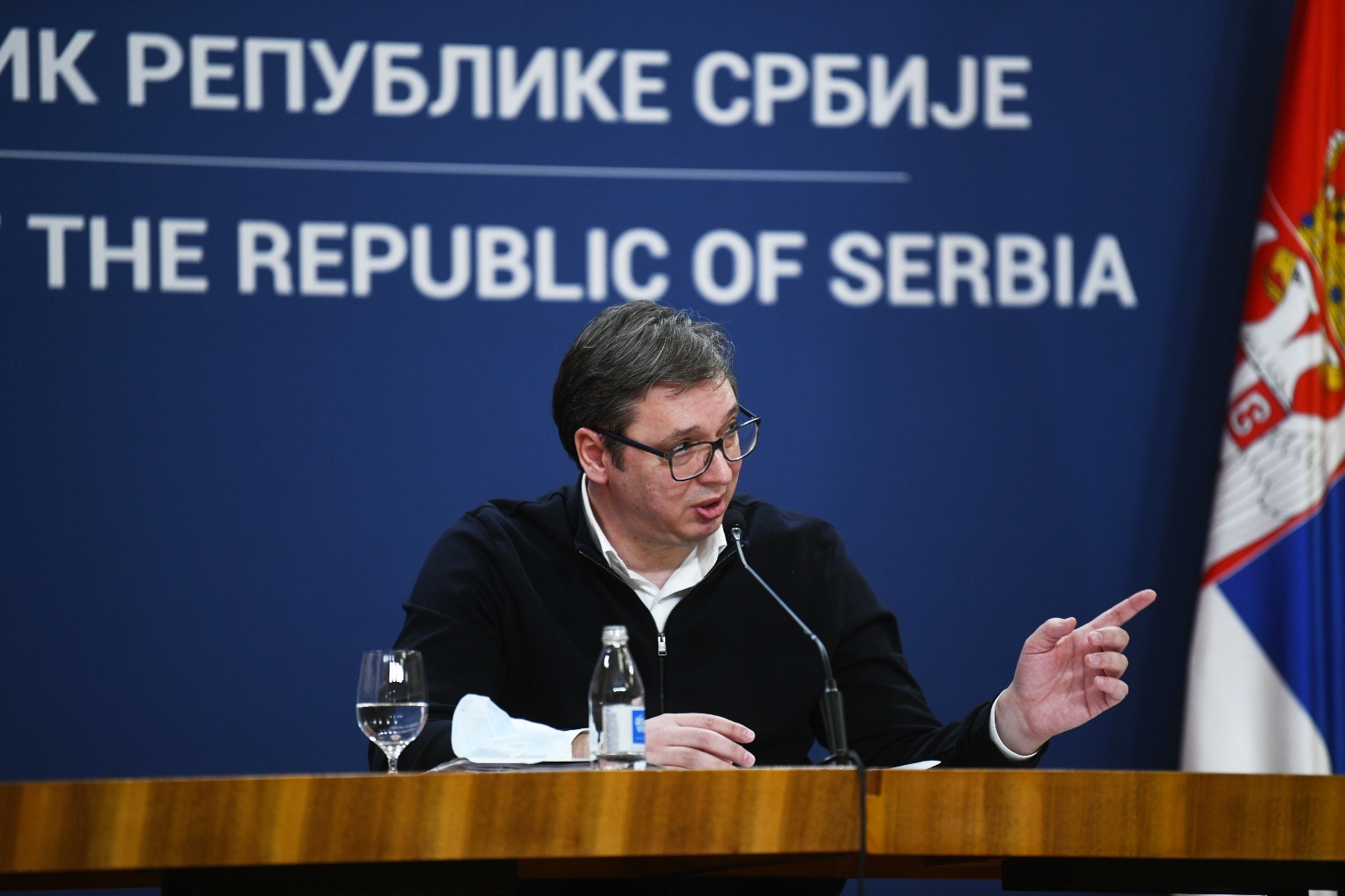 Beograd 02.04.2020. Aleksandar Vučić obraćanje nakon sednice Kriznog štaba u Palati Srbija Foto:Nemanja Jovanović/Nova.rs