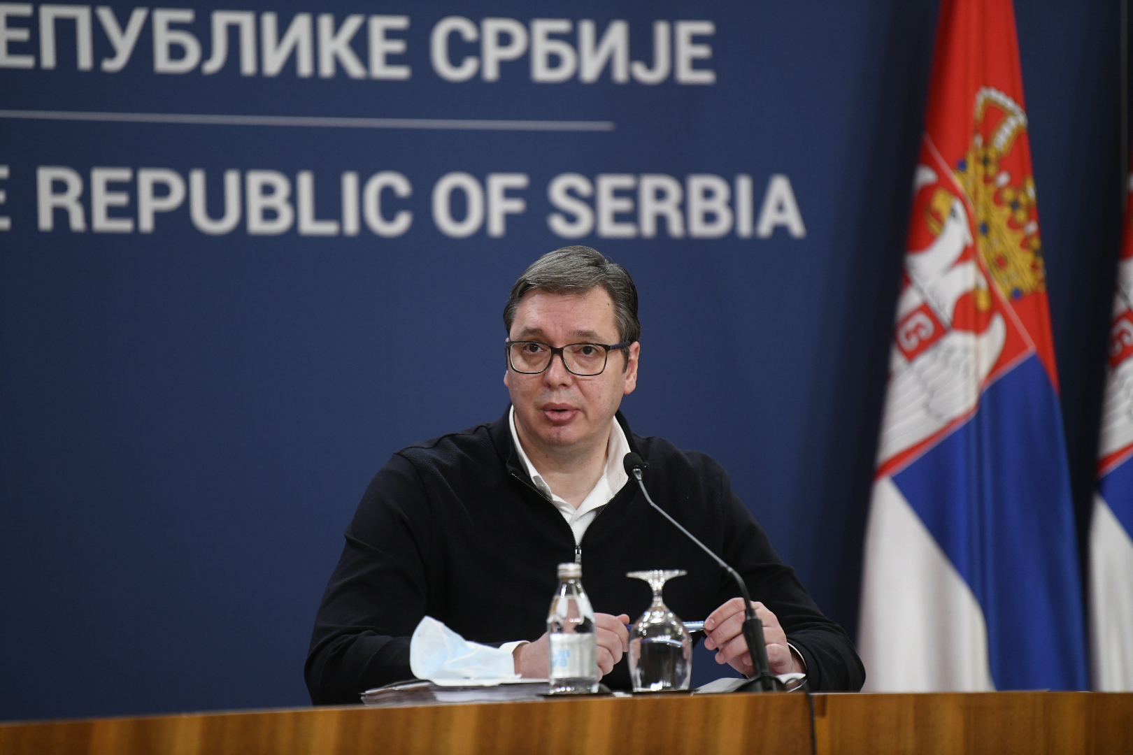 Beograd 02.04.2020. Aleksandar Vučić obraćanje nakon sednice Kriznog štaba u Palati Srbija Foto:Nemanja Jovanović/Nova.rs