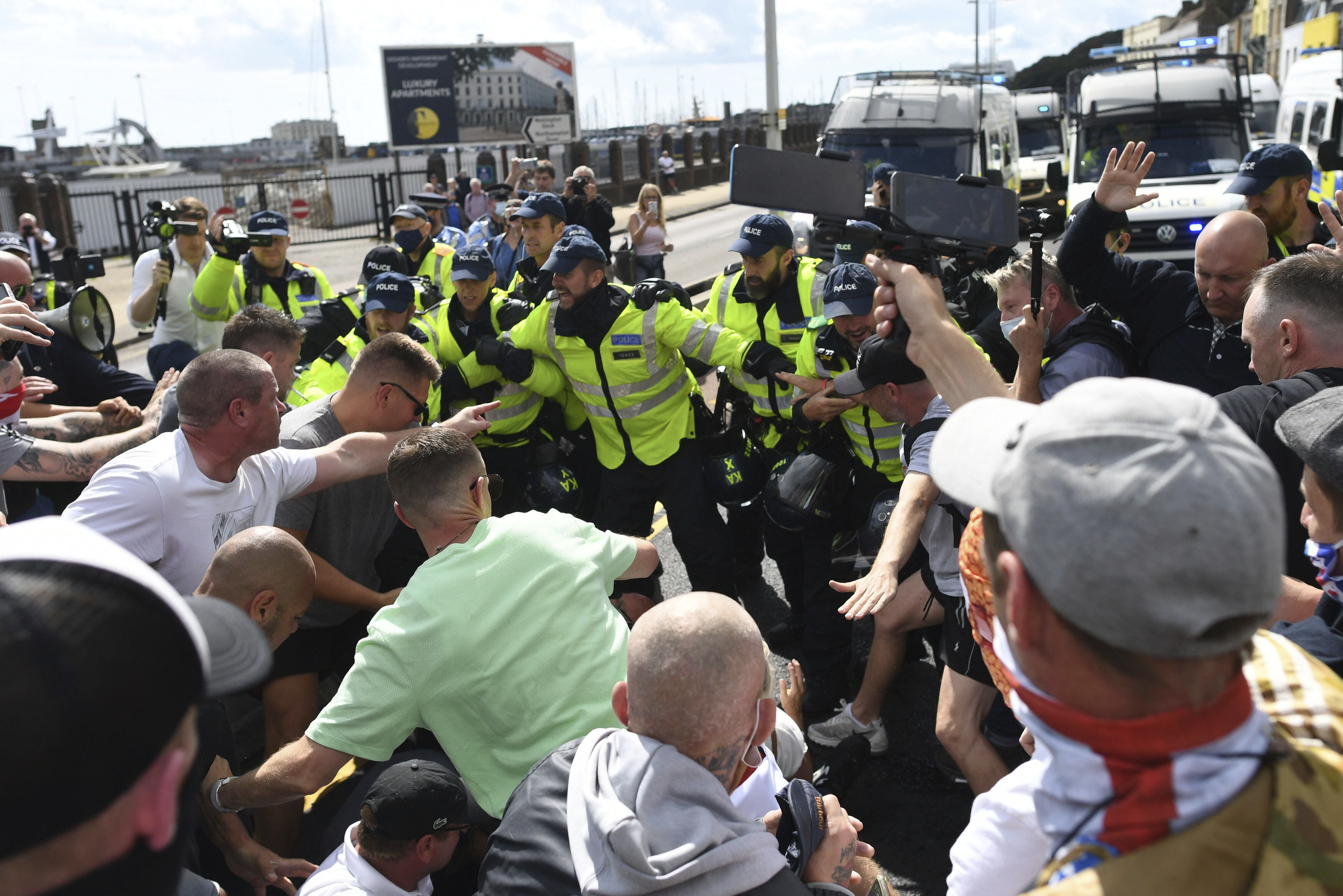 Britain Migrants Protest