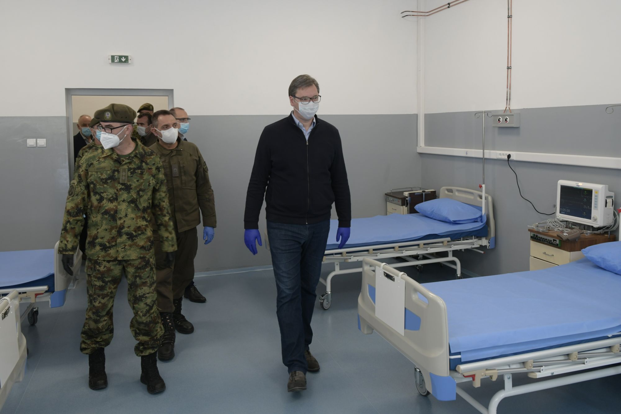 Aleksandar Vučić, obilazak, poseta, VMC Karaburma, Vojnomedicinski centar Karabrurma, koronovairu, kovid bolinica, Covid 19 bolnica Foto: Goran Srdanov/Nova.rs