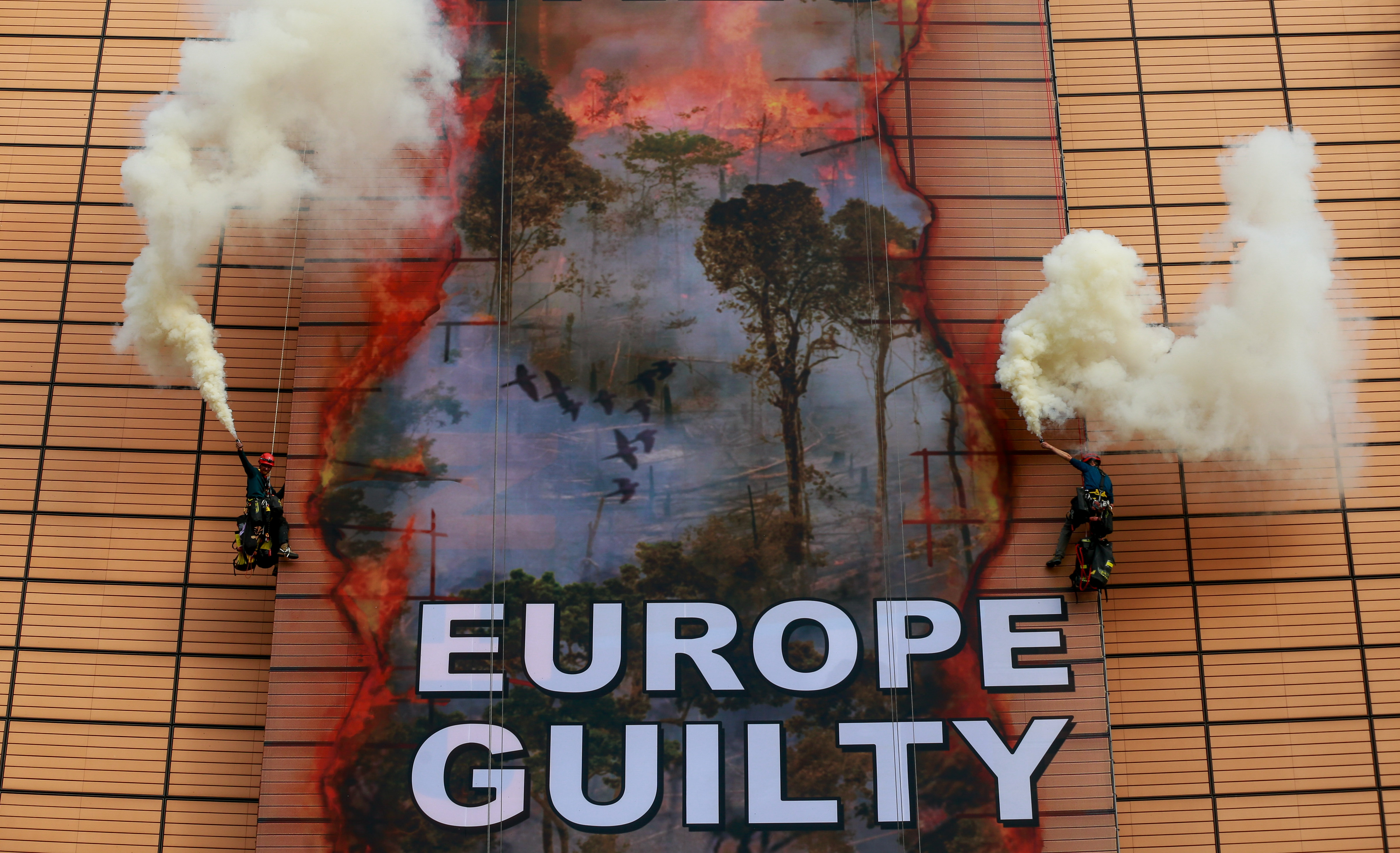 Greenpeace protest outside the European Commission in Belguim