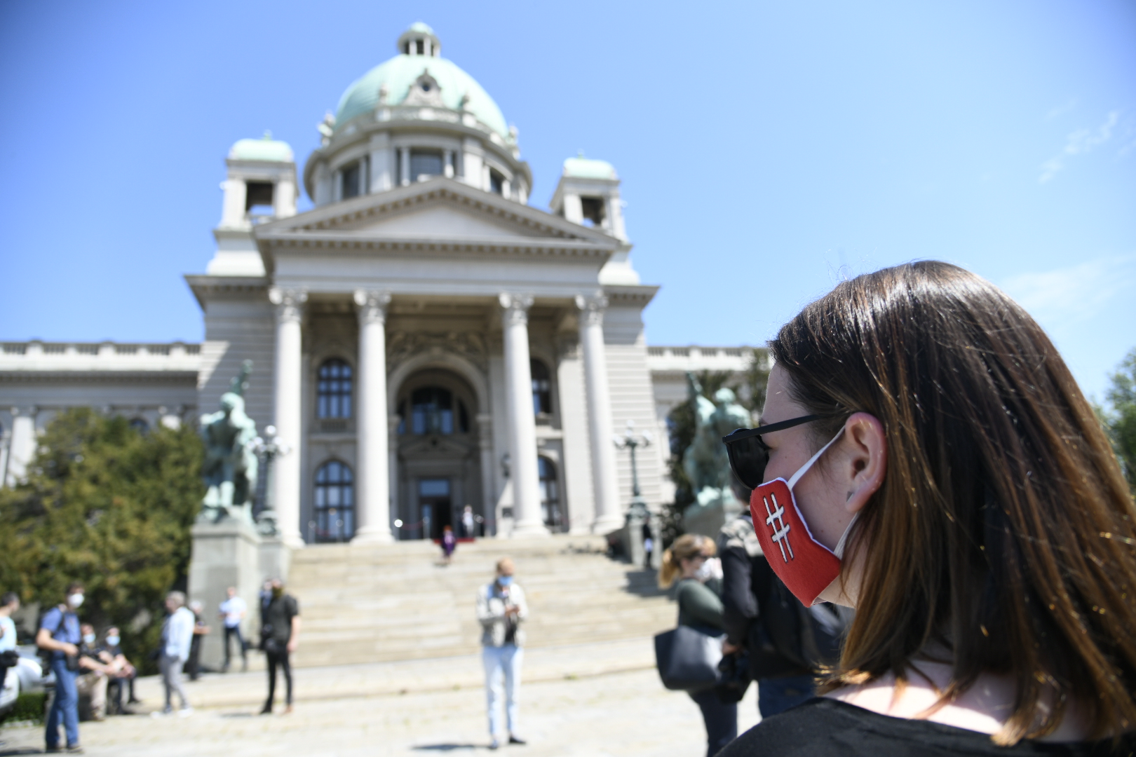 Beograd 28.04.2020. Protest ispred skupstine 1 od 5 miliona, korona, koronavirus, Foto: Nemanja Jovanović/Nova.rs