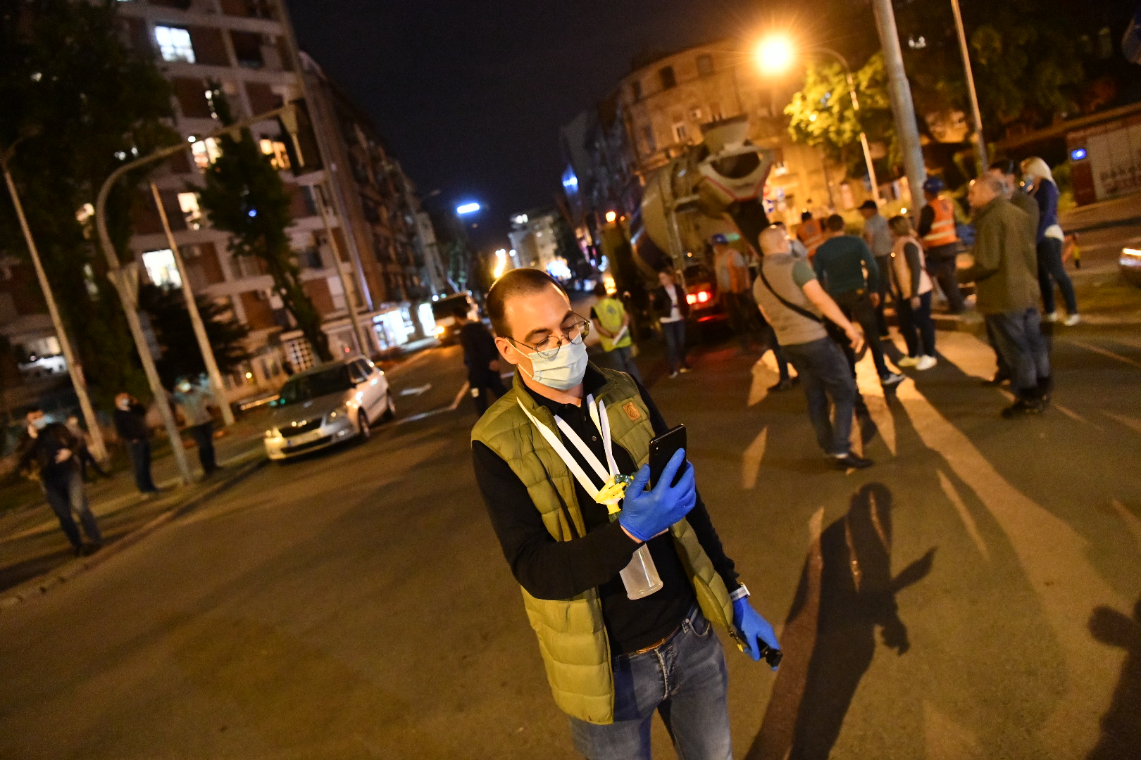 Beograd, 28.04.2020. Marko Bastać, Protest, izgradnja trolejbuske okretnice, donji Dorćol Foto: Vladislav Mitić/Nova.rs