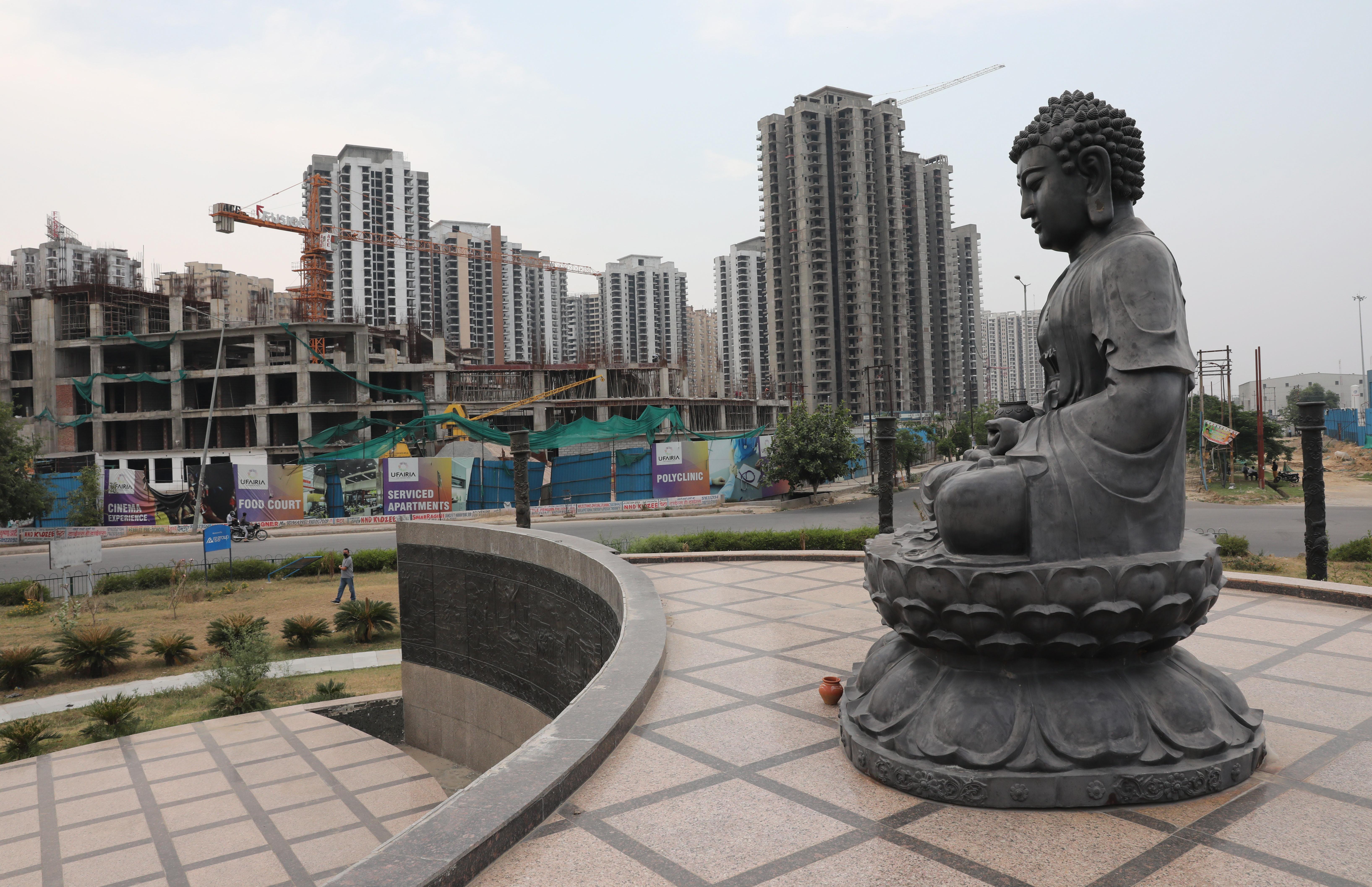 Construction works in New Delhi outskirts