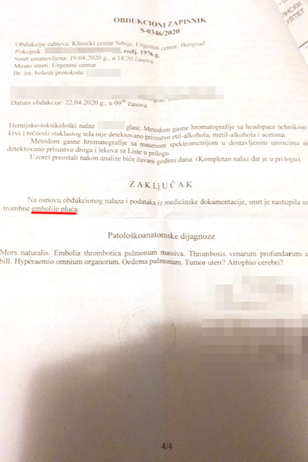 dejan z Moja žena je umrla, Hitna pomoć nije došla na prvi poziv